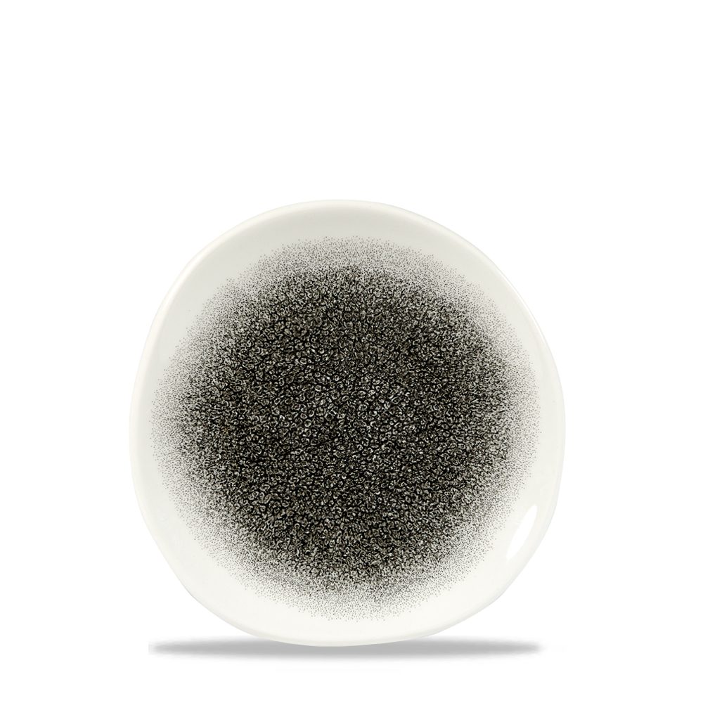 Teller Super Vitrified Studio Prints Raku Quartz Black Teller