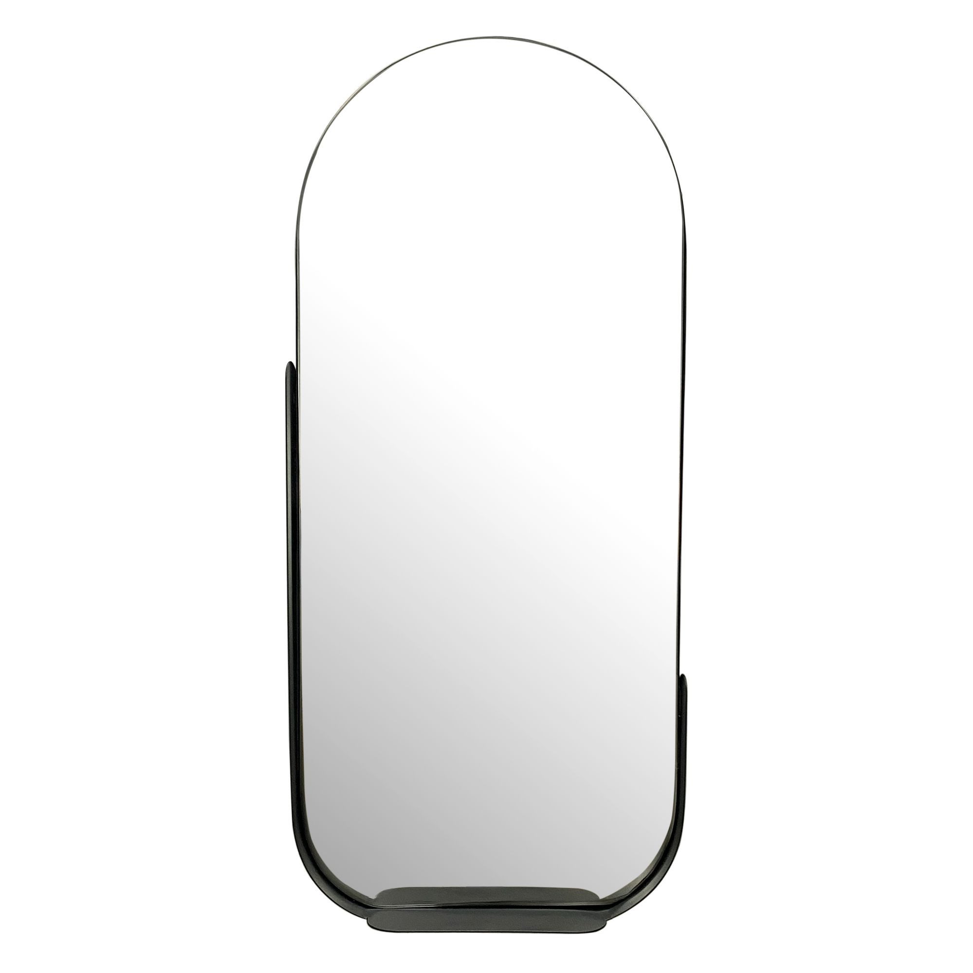 Spiegel Wandspiegel 51x114 cm Metall Design Hängespiegel Schwarz, Eisen