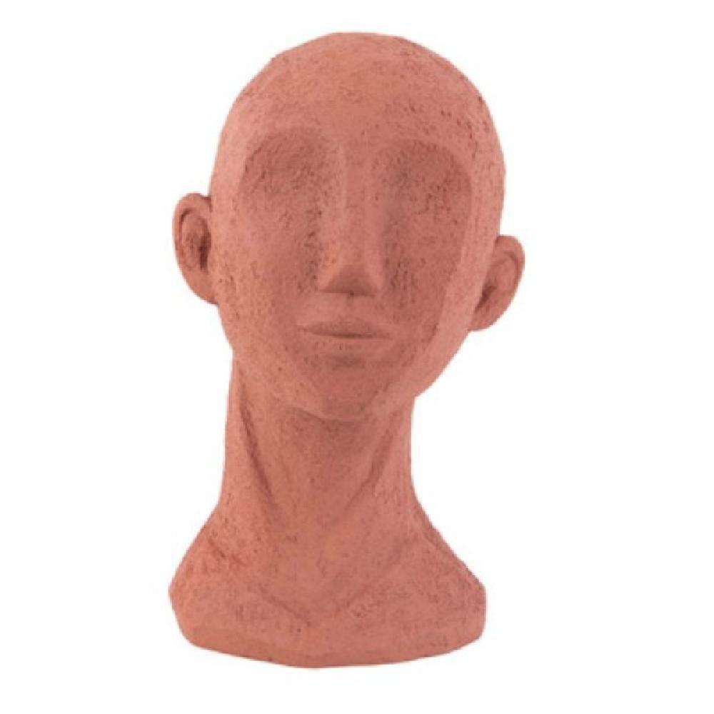 Time Terracotta Present Art (24,5cm) Orange Statue Face Skulptur