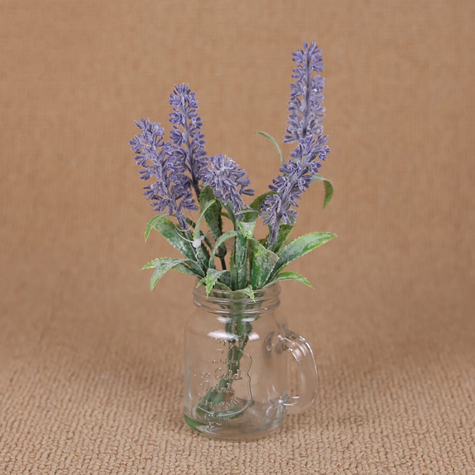 Dekoration Lavendel, Höhe Kunstpflanze Lavendel Lavendel cm, Leilani Kunstblume NTK-Collection, Kunstblume Glaskrug 19 in