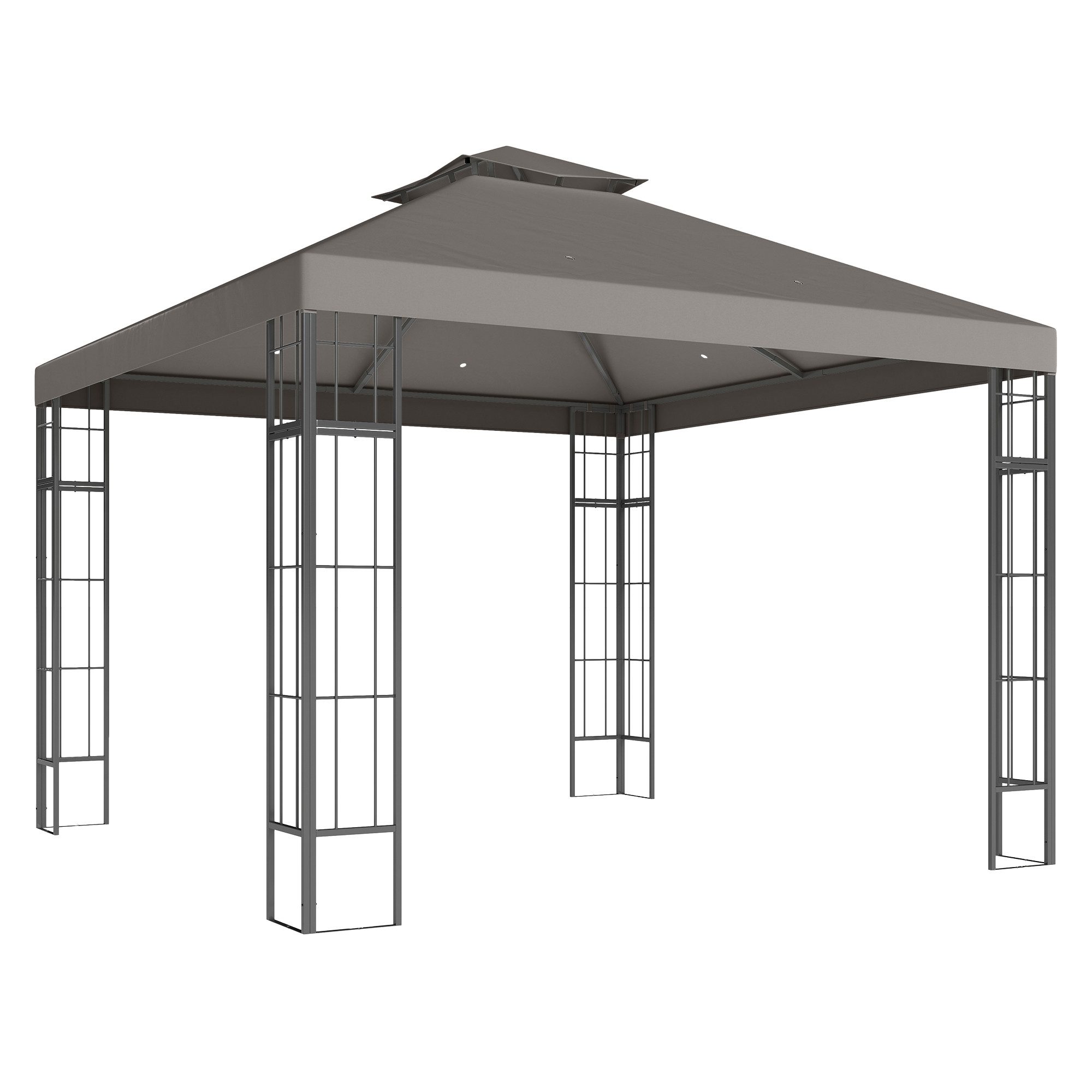Outsunny Pavillon mit Doppeldach, ca. 3x3 m, wasserabweisend, UV-beständig, günstig online kaufen