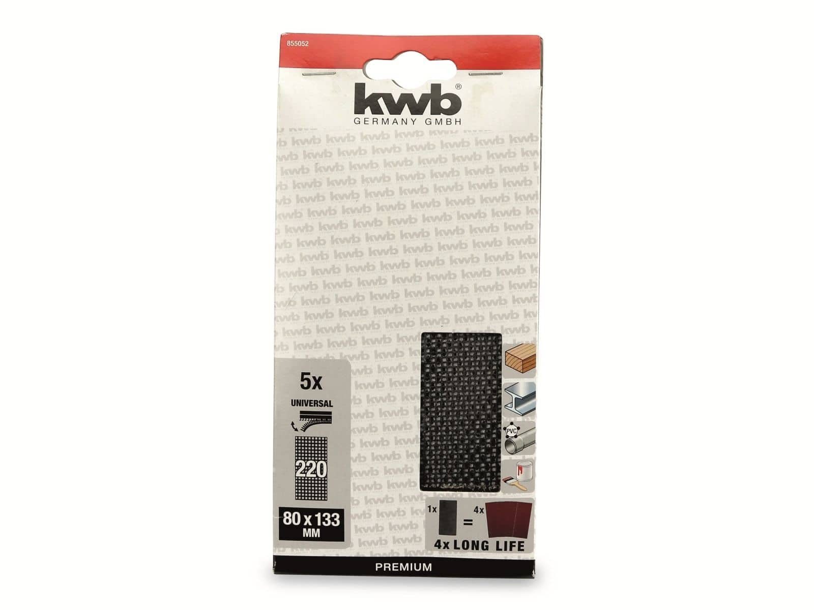 KWB Klett-Schleifgitter, Stück K220, mm, 5 Schleifpapier kwb 80x133