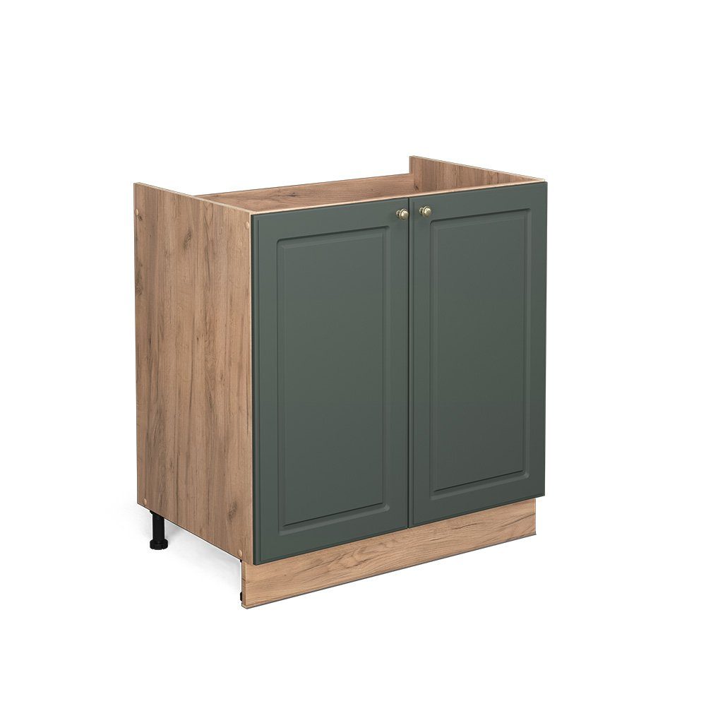 Vicco Unterschrank Fame-Line, Grün-Gold Landhaus/Eiche, 80 cm ohne Arbeitsplatte (1-St)