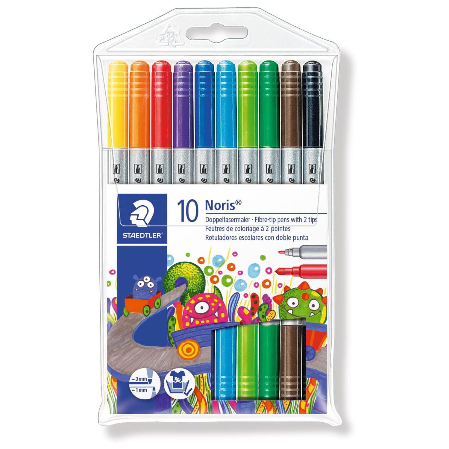 STAEDTLER Filzstift STAEDTLER Doppel-Fasermaler Noris, 10er Etui