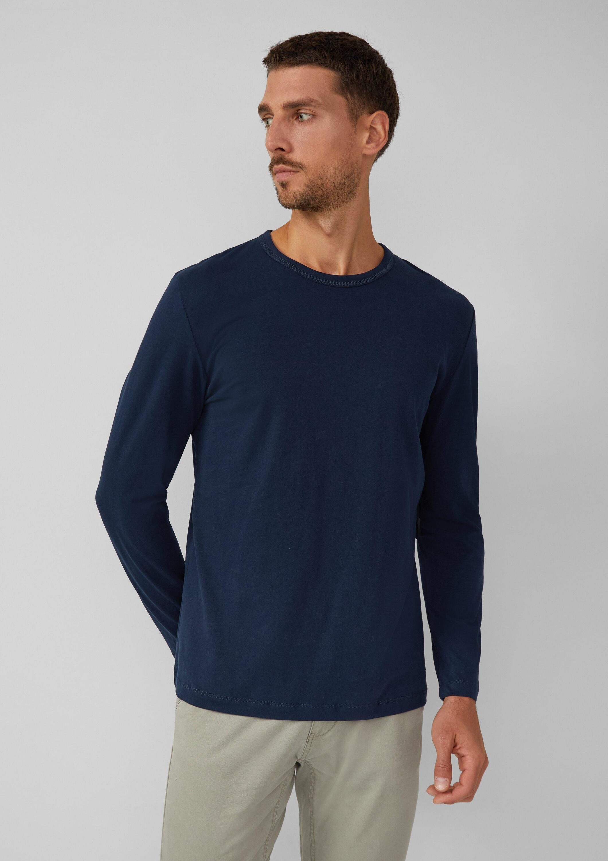 s.Oliver Langarmshirt T-Shirt Softes Longsleeve mit Crew Neck und Logo-Patc günstig online kaufen