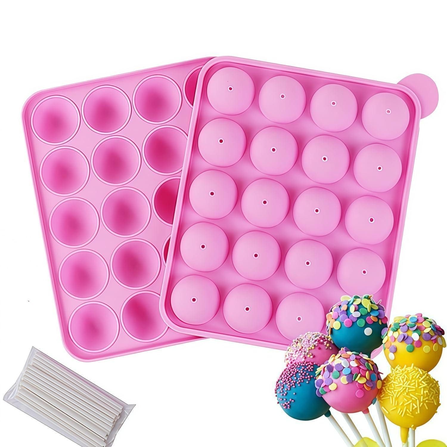 LuxusKollektion Cake-Pop-Form Silikon Lollipop Form 20 Sticks rund