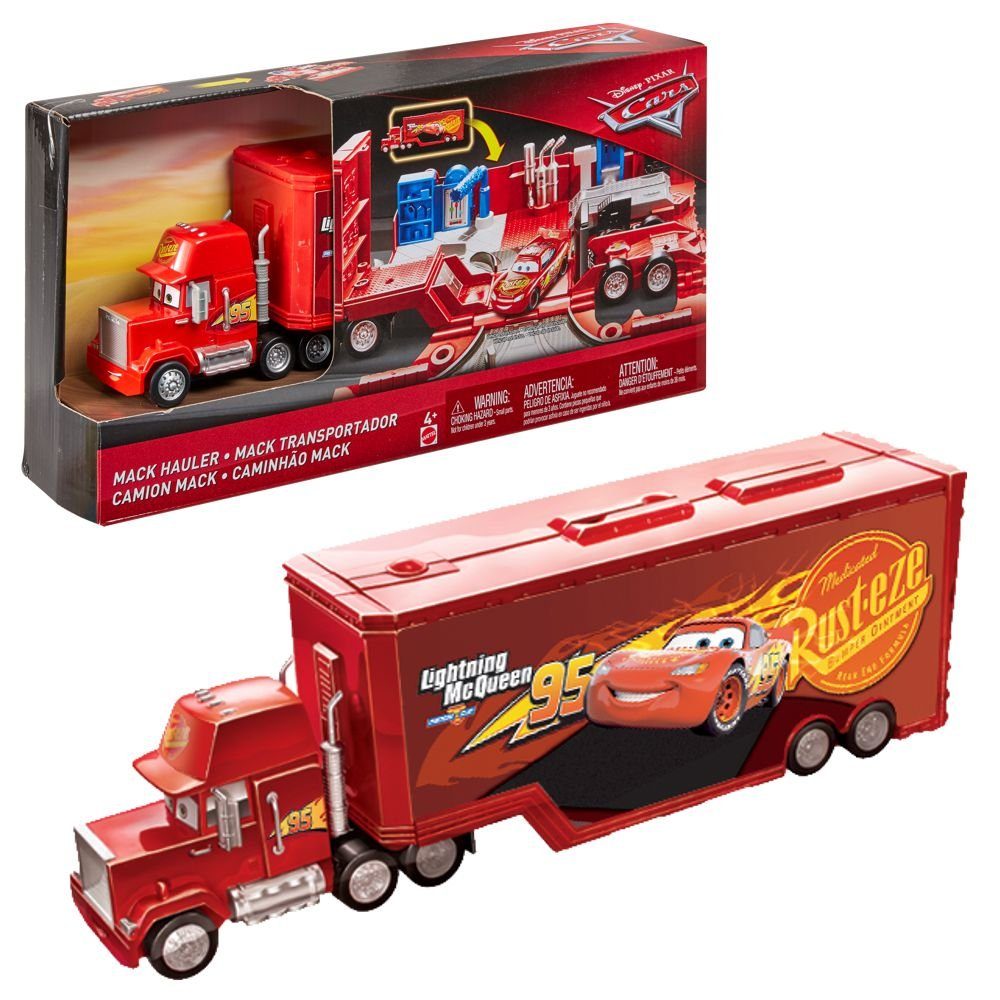 Disney Spielzeug-Rennwagen Spiel Set Mack Disney Fahrzeug Auto Transporter Mattel FTT93