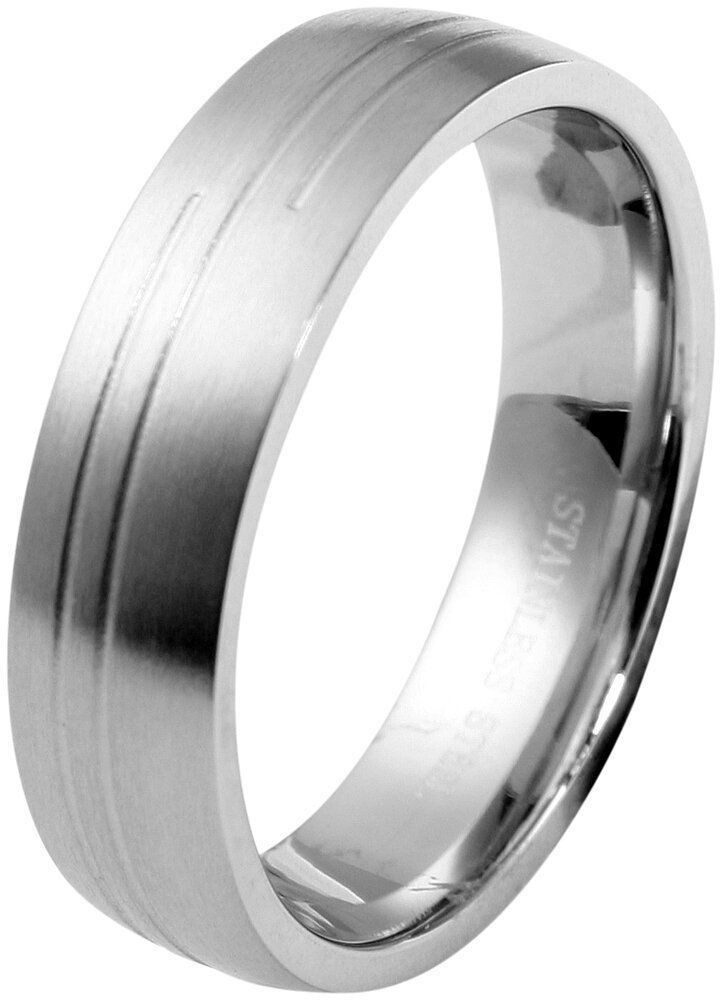 AKZENT Partnerring Covenant aus Edelstahl, silberfarben, Gr. 50 - 70 (Einzeln), Herren Ring