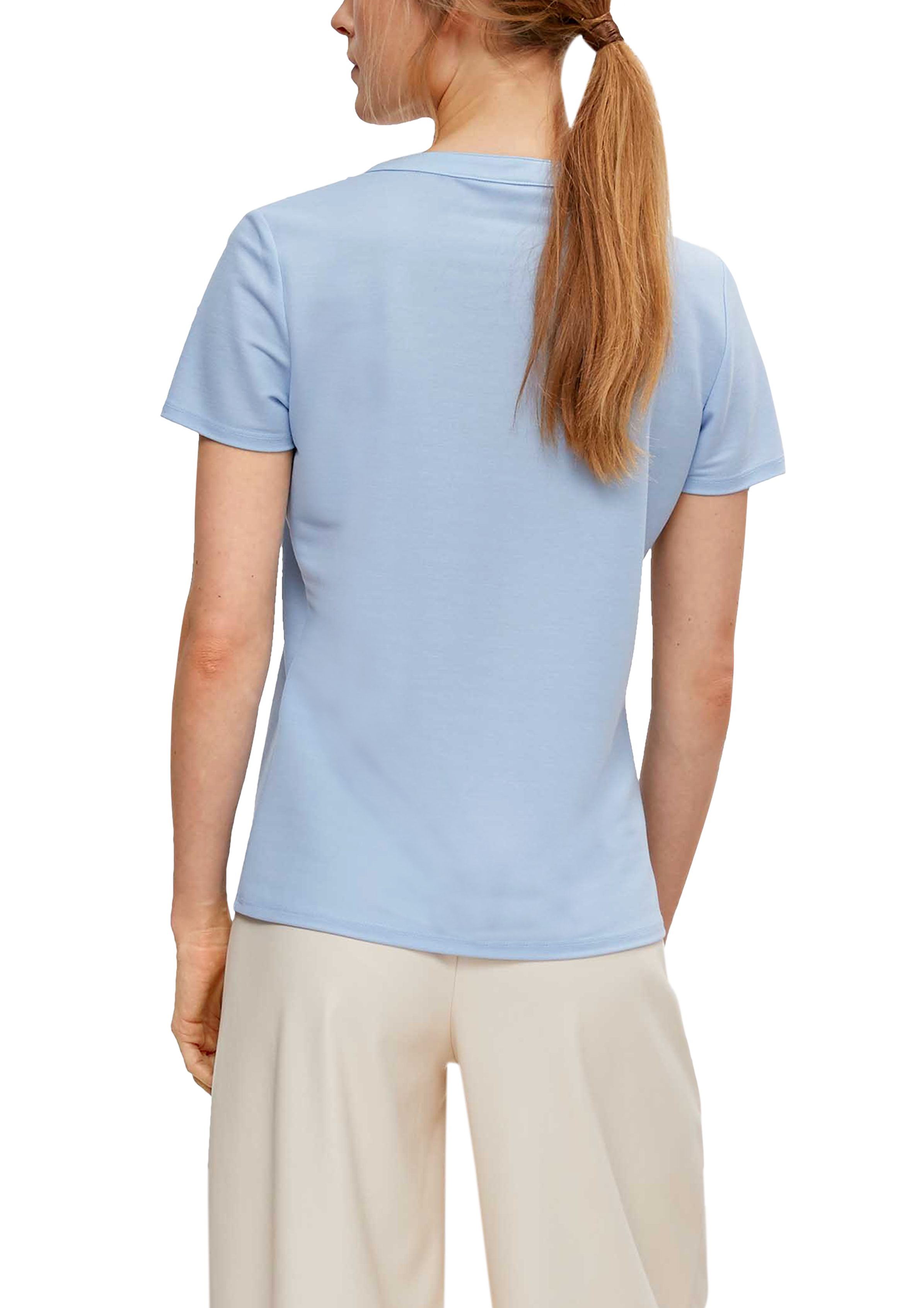 mit Comma Tunikaausschnitt Shirttop Modalmix-Shirt