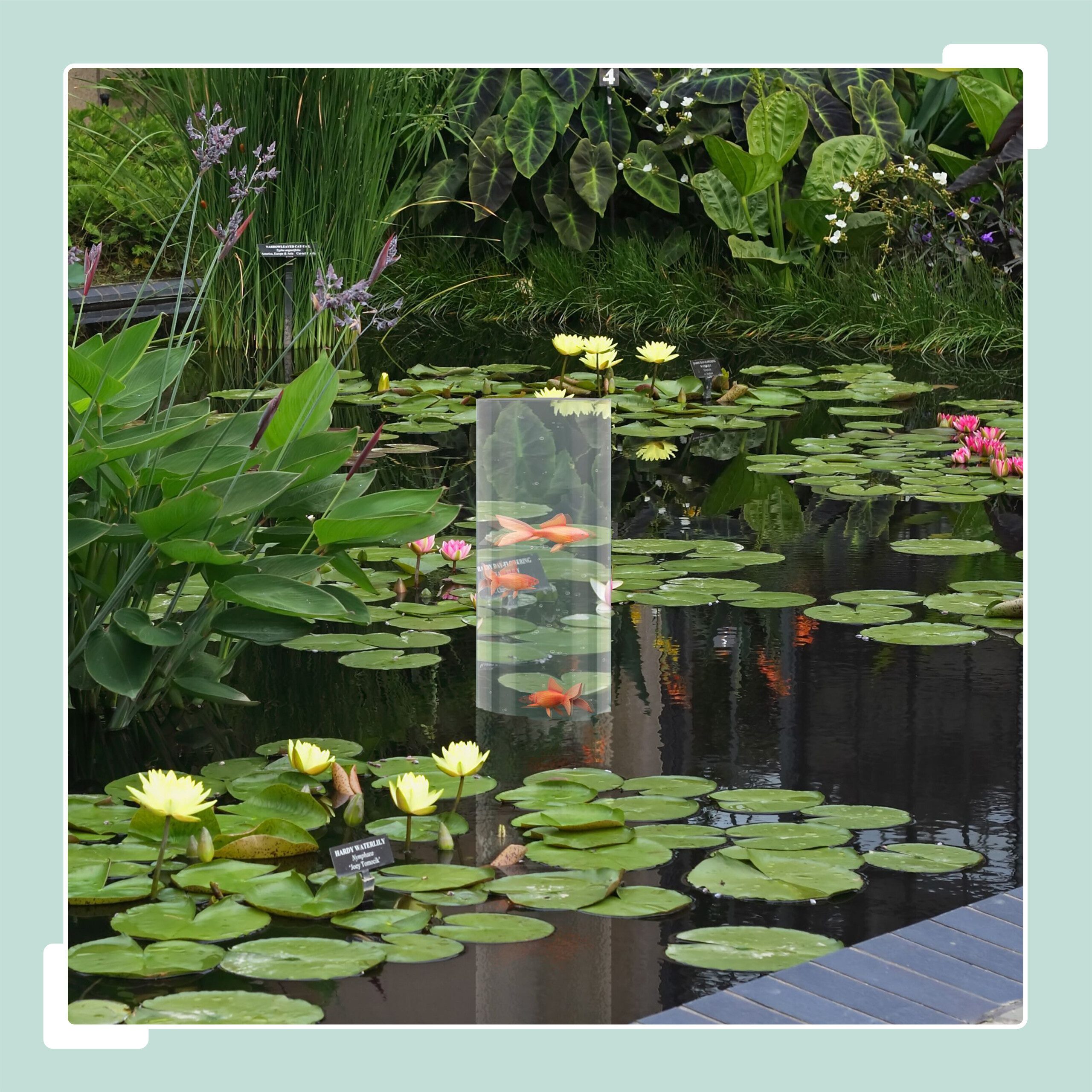 relaxdays Fischturm Fischsäule für Gartenteich, S