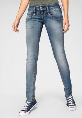 Herrlicher Röhrenjeans PITCH SLIM REUSED DENIM Low Waist mit leichtem Push-Up-Effekt