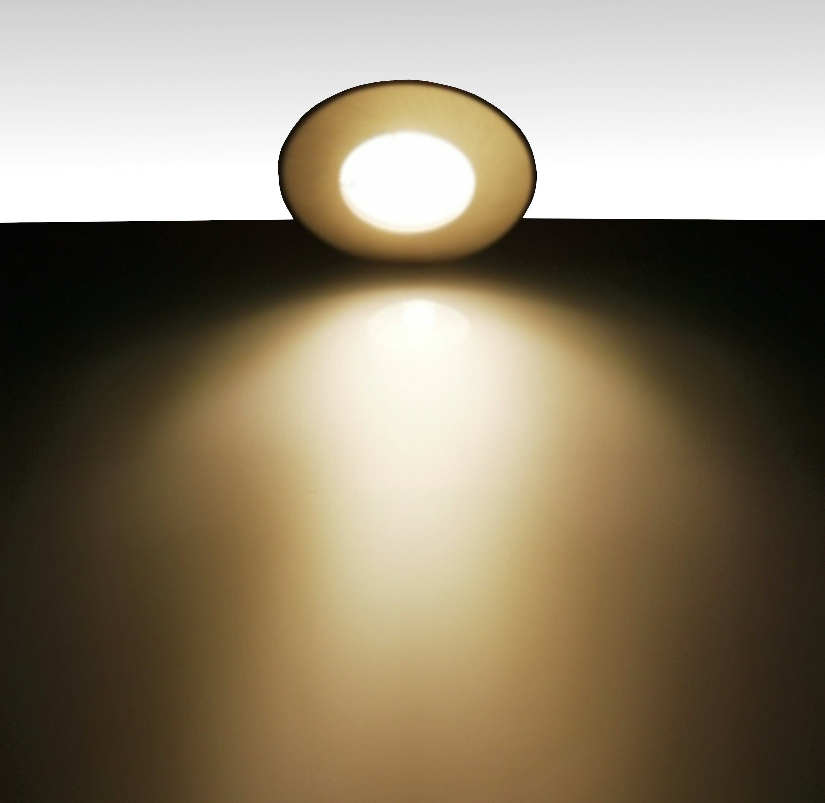 TRANGO LED Einbaustrahler, 6er Set 6729IP-062MO LED Einbaustrahler IP44 aus Edelstahl gebürstet inkl. 6x 5 Watt 3000K warmweiß Ultra Flach LED Modul für Bad, Dusche, Einbauspots, Deckenstrahler, Deckenlampe, Badleuchte