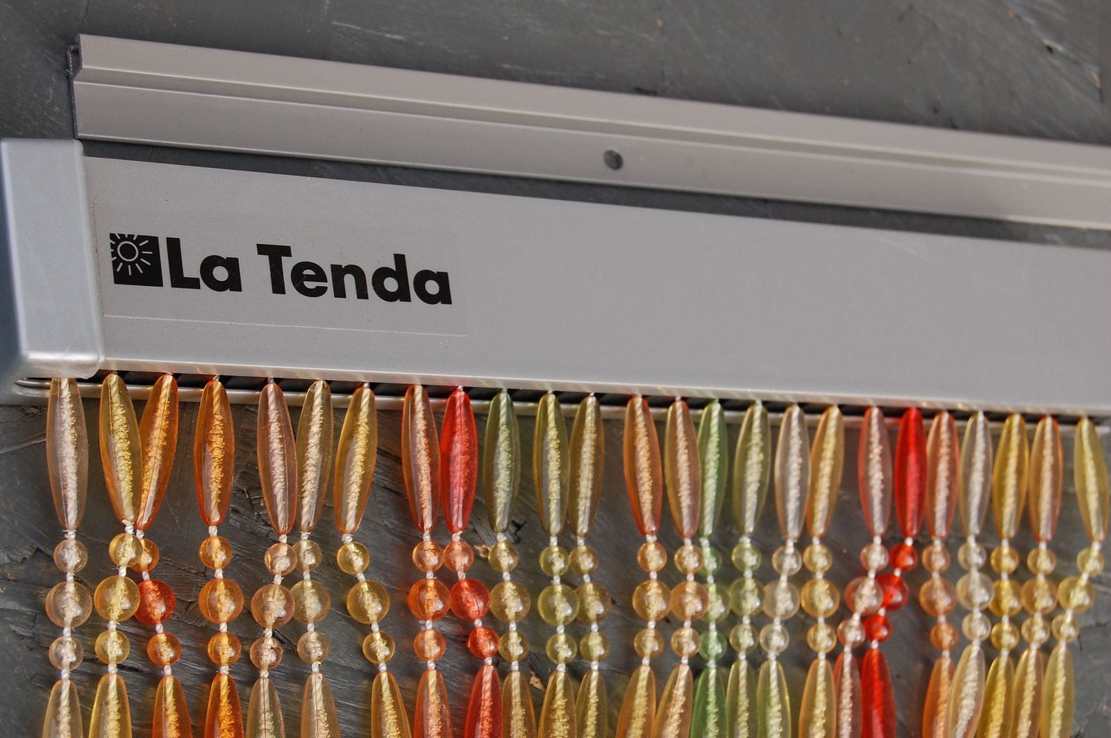 La Tenda Perlenvorhang STRESA 1 Türvorhang bunt, Hakenaufhängung, transparent, 90 x 210 cm, Perlen - Länge und Breite individuell kürzbar