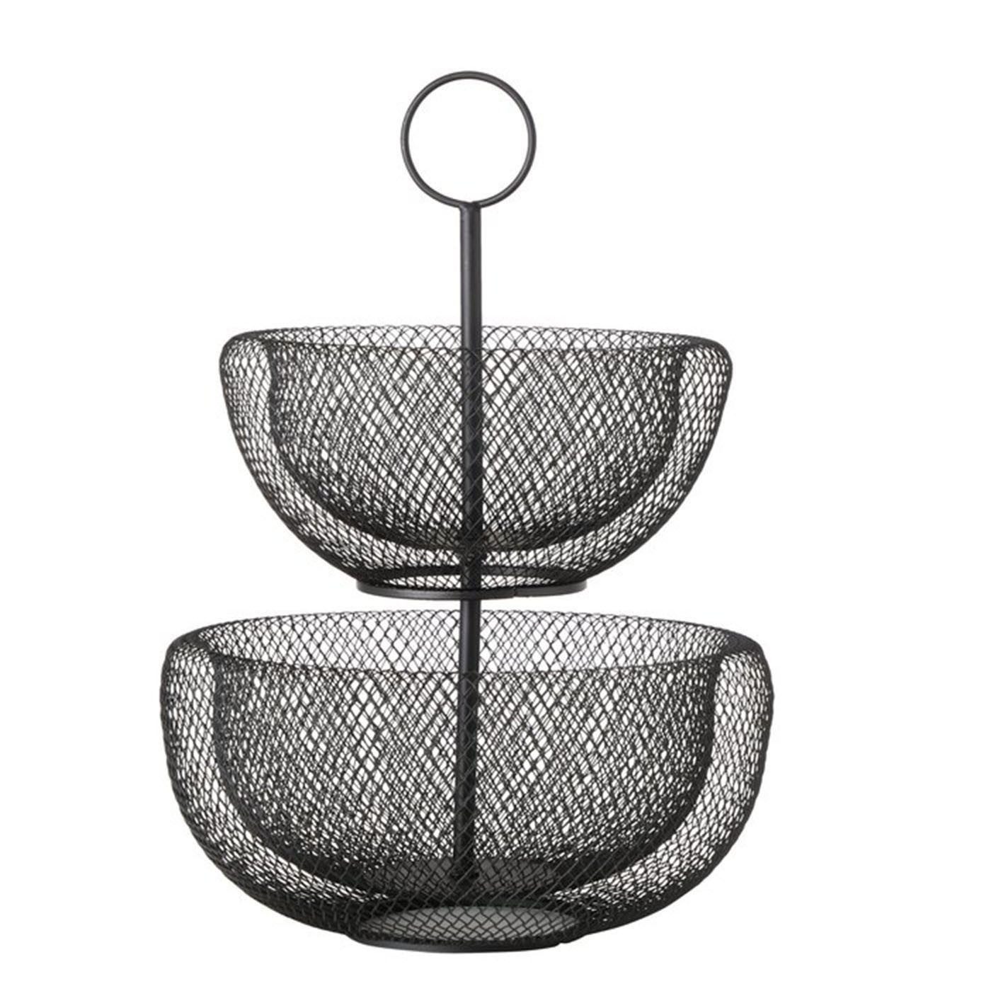 BOLTZE Etagere Boltze Etagere aus Stahlgeflecht schwarz, Eisen, (1-tlg)