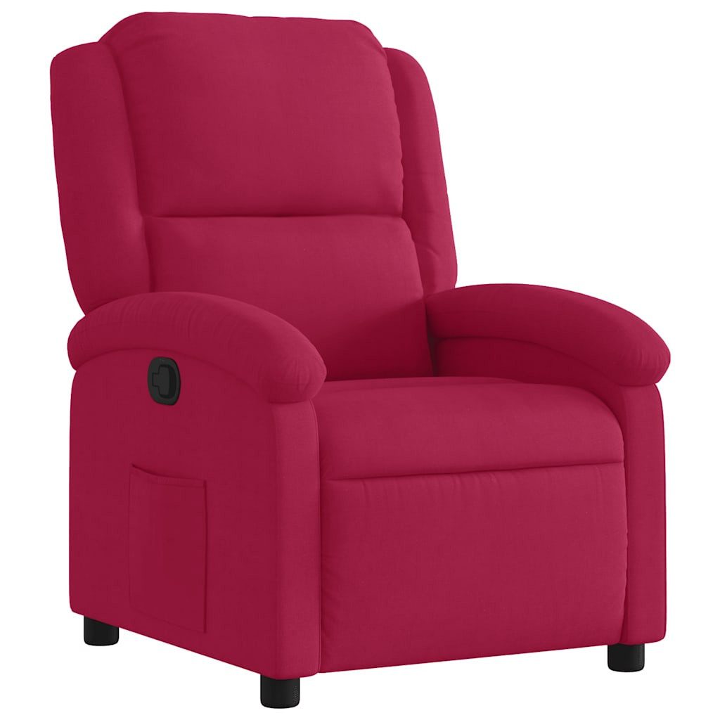 furnicato Relaxsessel Weinrot 71x86,5x99,5 cm mit manueller Liegefunktion