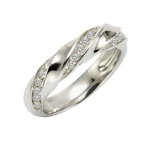 Zeeme Fingerring Silber 925 Zirkonia weiß