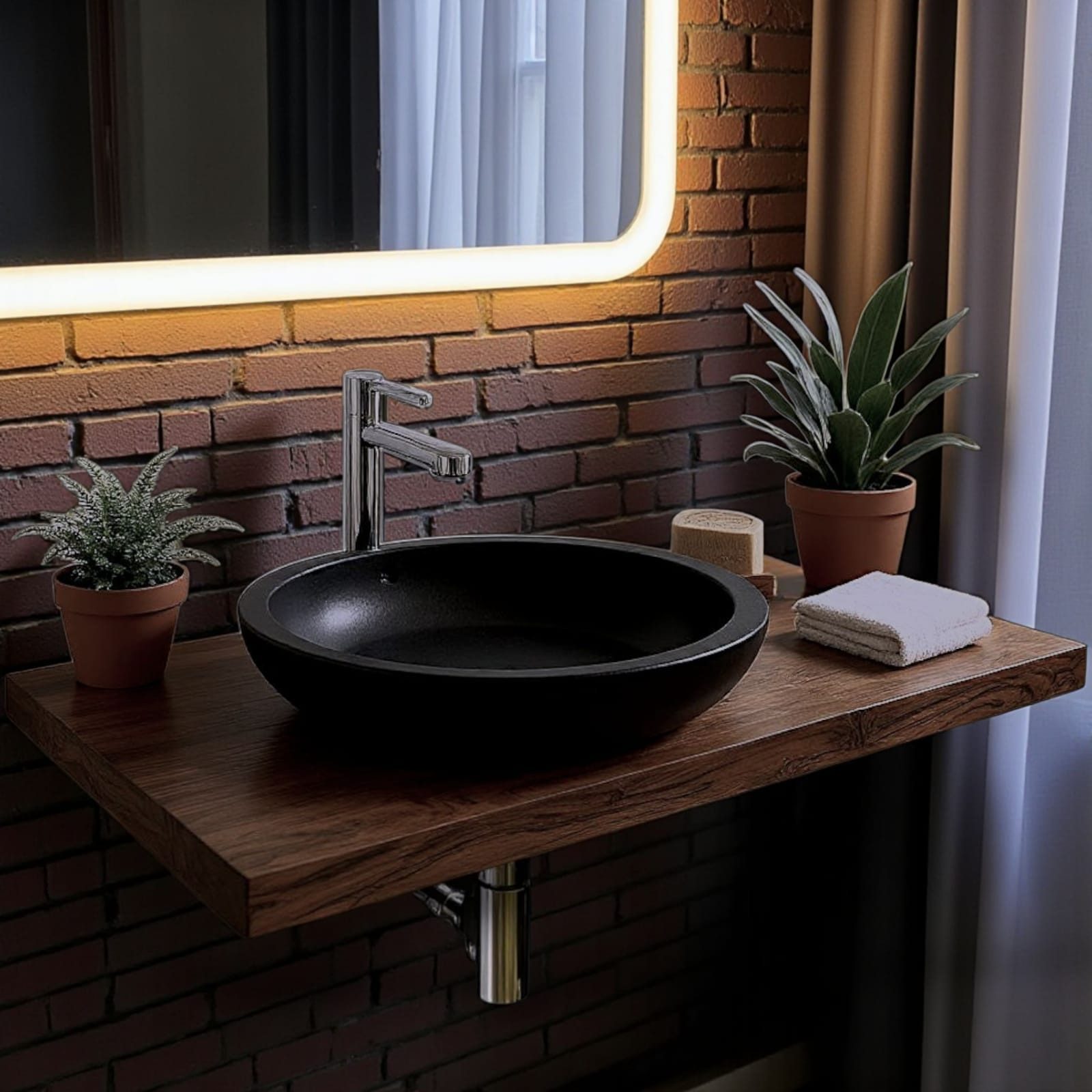 KEINerlei® Waschtischplatte Waschtischplatte Massive Eiche Holz mit gerade günstig online kaufen