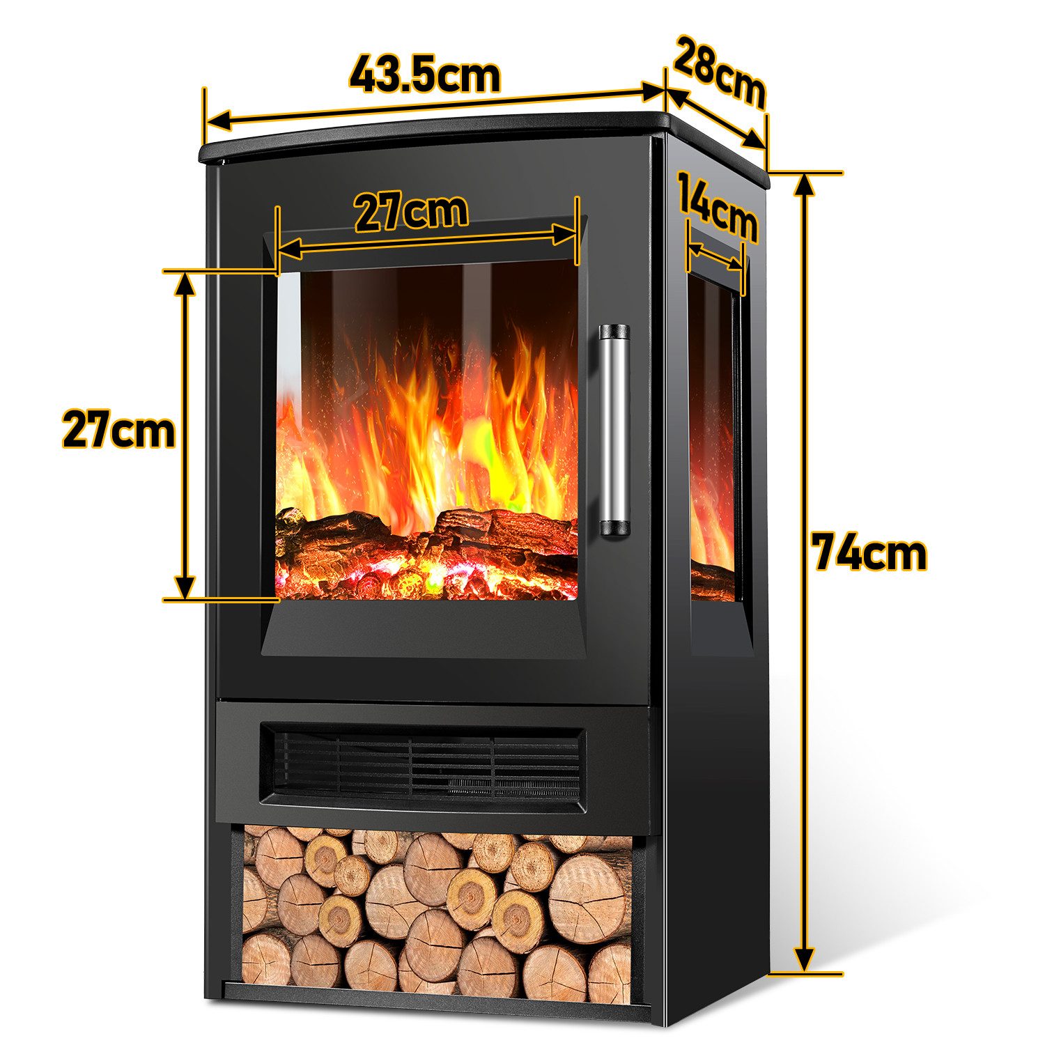 Clanmacy Elektrokamin Elektrokamin elektrischer Kamin 900W/1800W günstig online kaufen