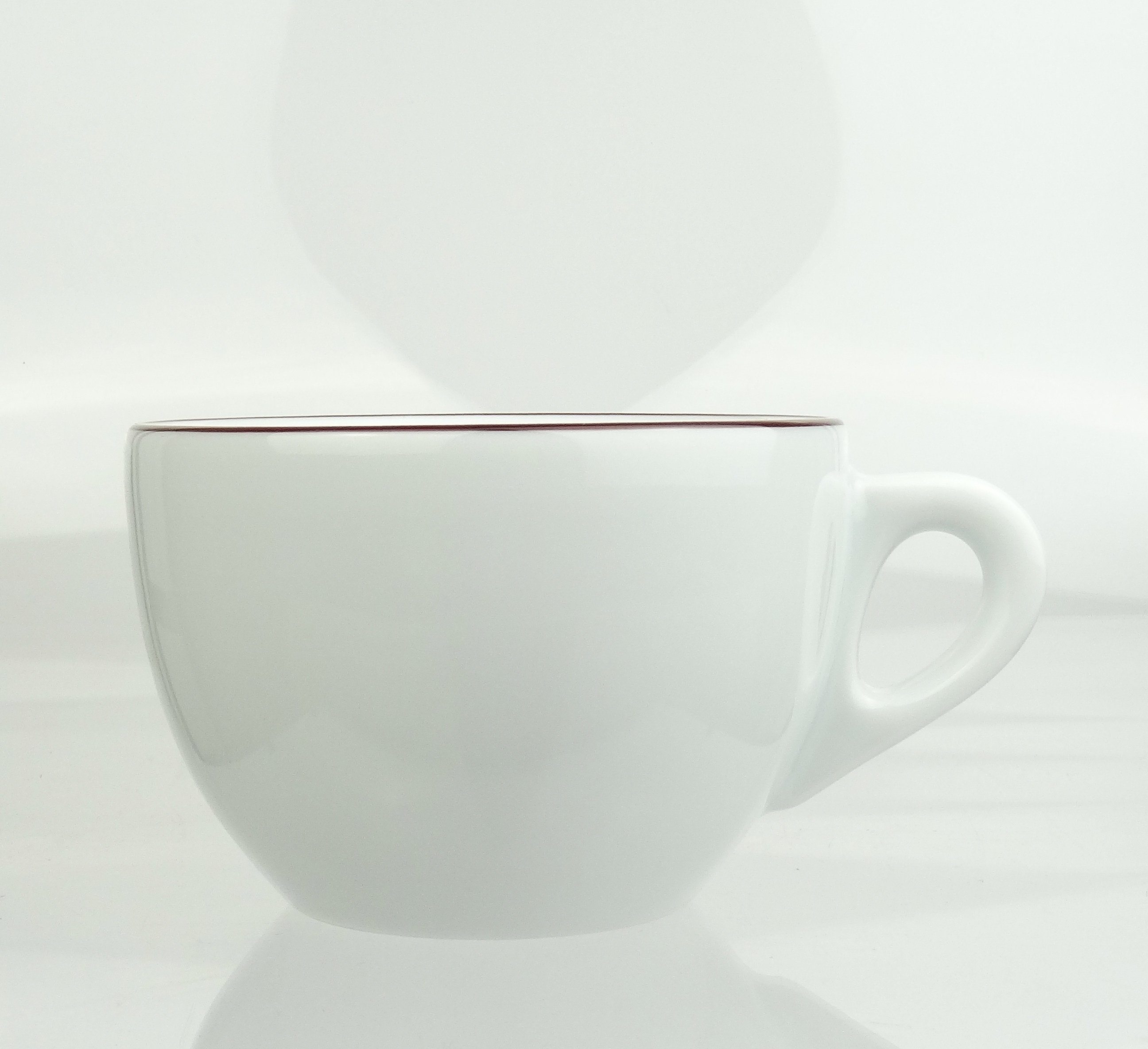 Ancap Cappuccinotasse dickwandig, brauner Rand, Made in Italy, 2-tlg., Porzellan, 2-teilig
