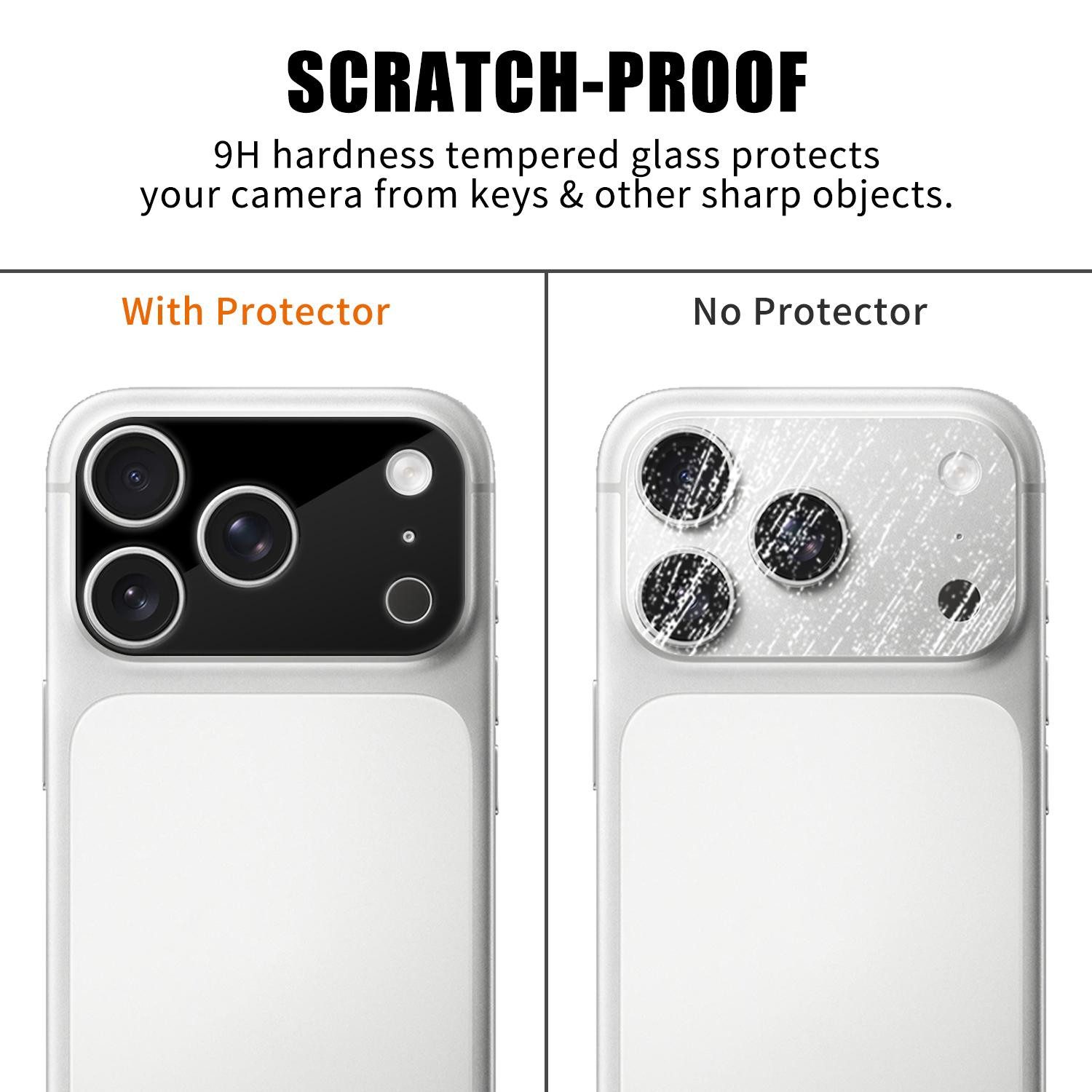 Protectorking Kameraschutzglas 3x Kameraschutz HD klar 9H Panzerglas Hartglas Linse Kamera Protector für iPhone 18 Pro, 3 Stück, Kameraschutz, Linsenschutz, Obj – Bild 4 von 5