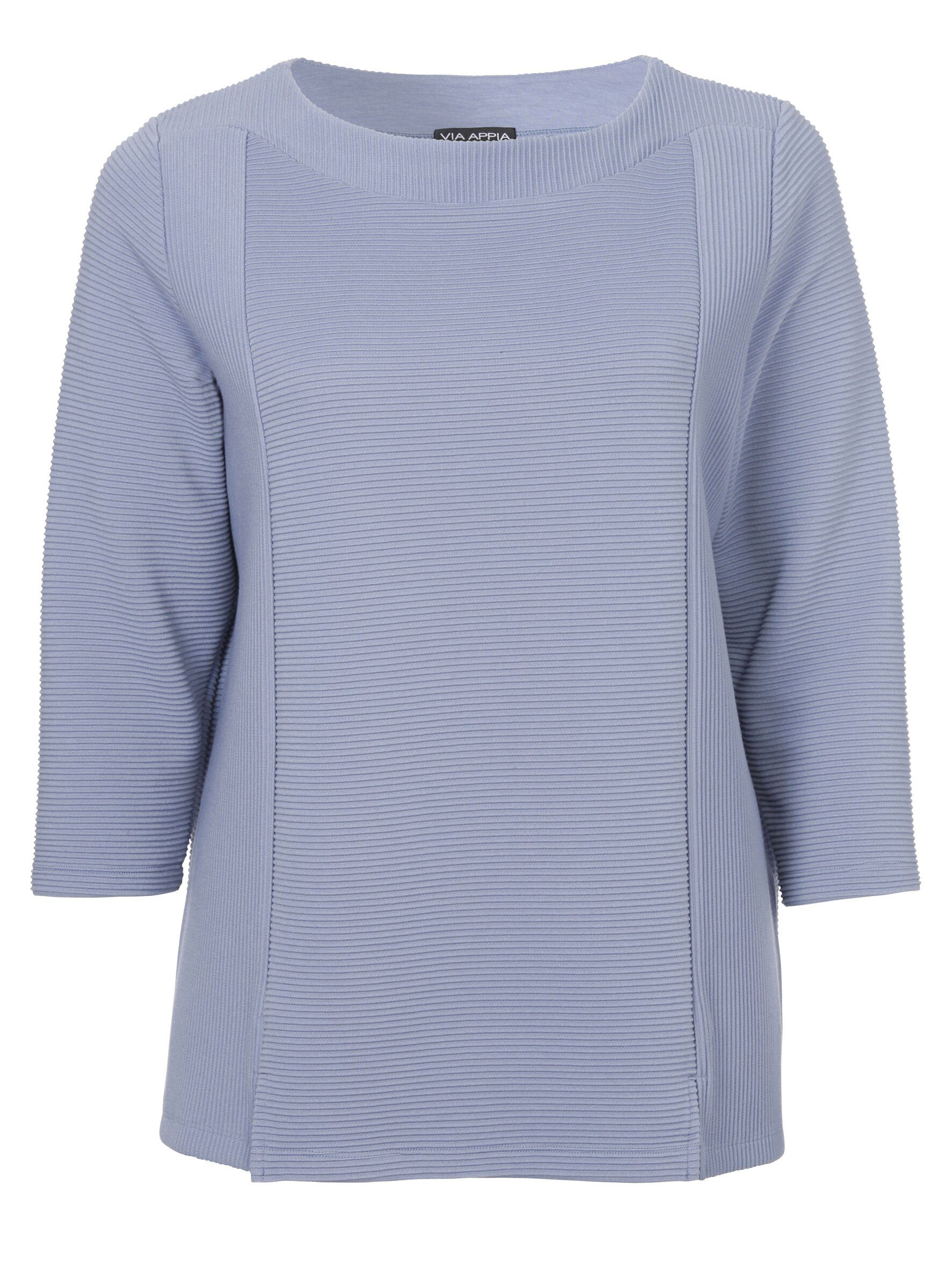 rauchblau mit Sweatshirt Ziernähten DUE VIA Sweatshirt APPIA Dezentes