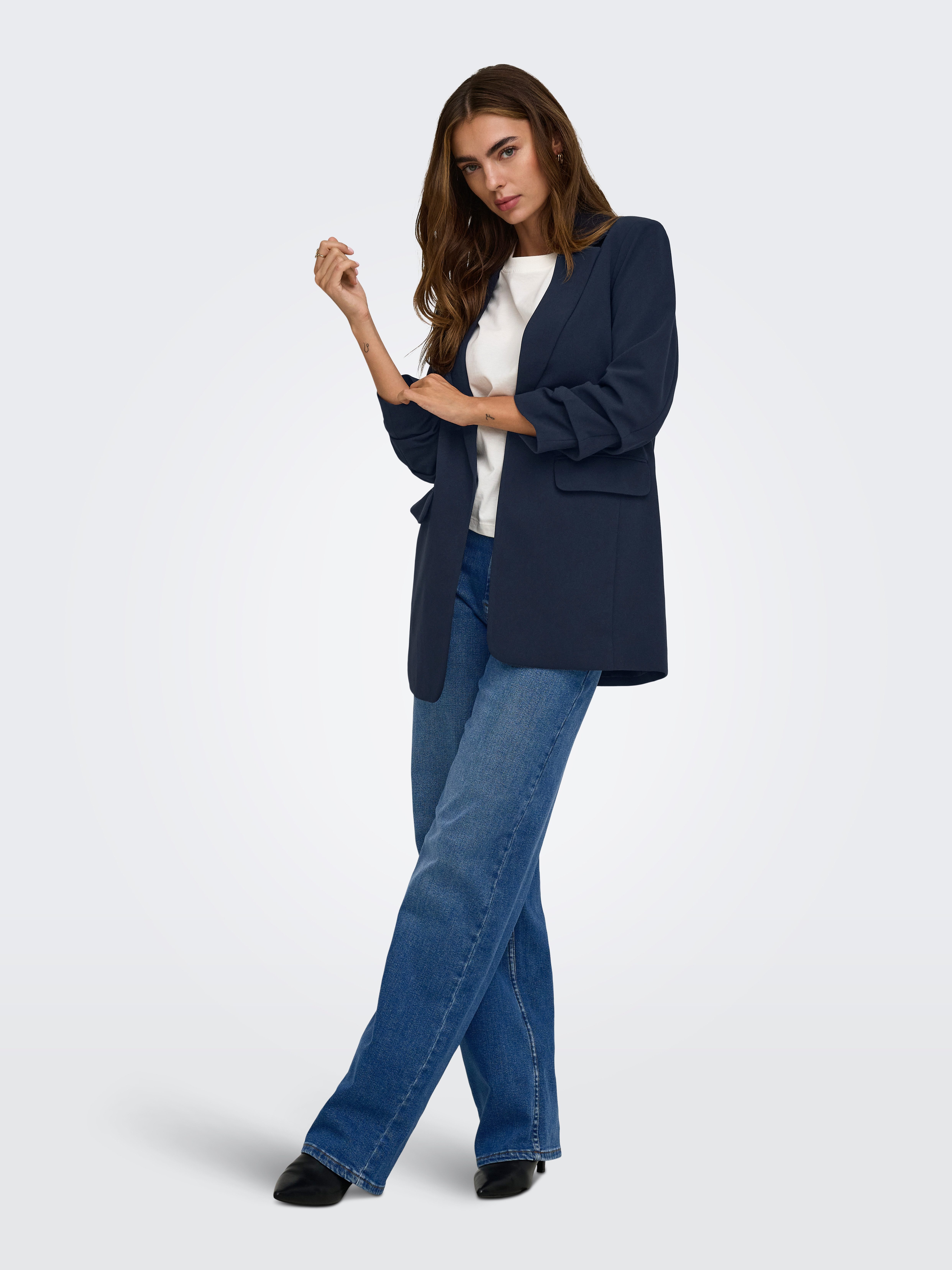 ONLY Longblazer ONLKALINA 3/4 OPEN BLAZER CC TLR Materialmix, loose fit – Bild 4 von 5