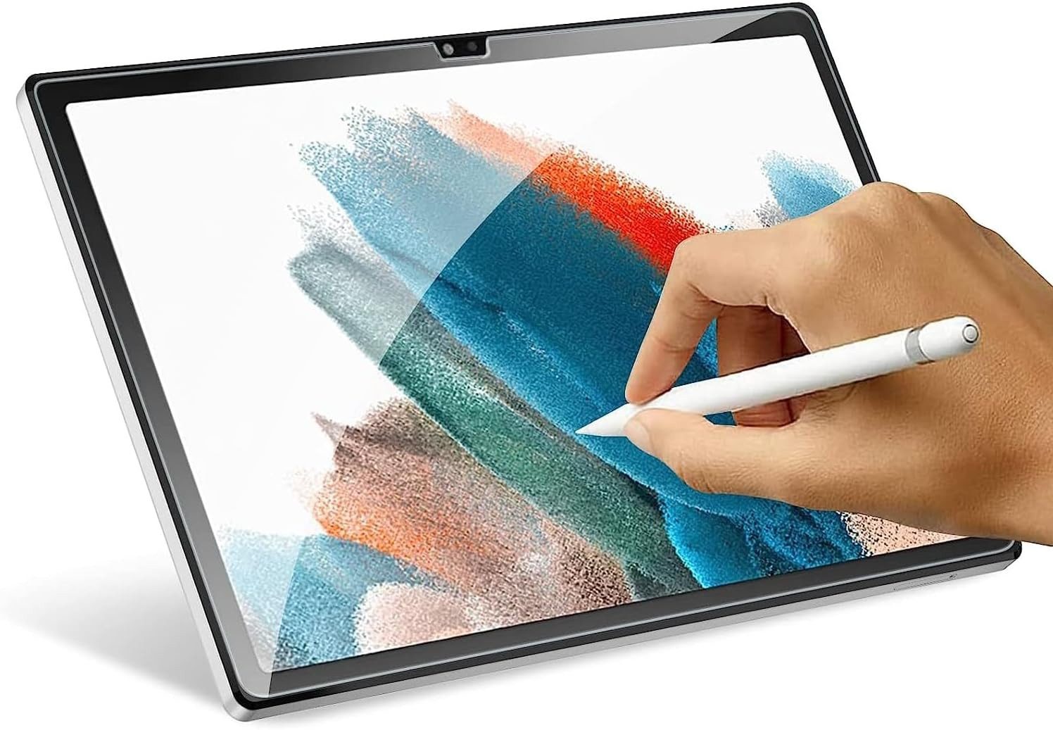 CLM-Tech Displayschutzglas 2x für Samsung Galaxy Tab A8 10,5 Zoll Panzerfolie kristallklar für Samsung Galaxy Tab A8 10,5 Zoll, Panzerglas Spar-Set, 2 Stück, An – Bild 3 von 5