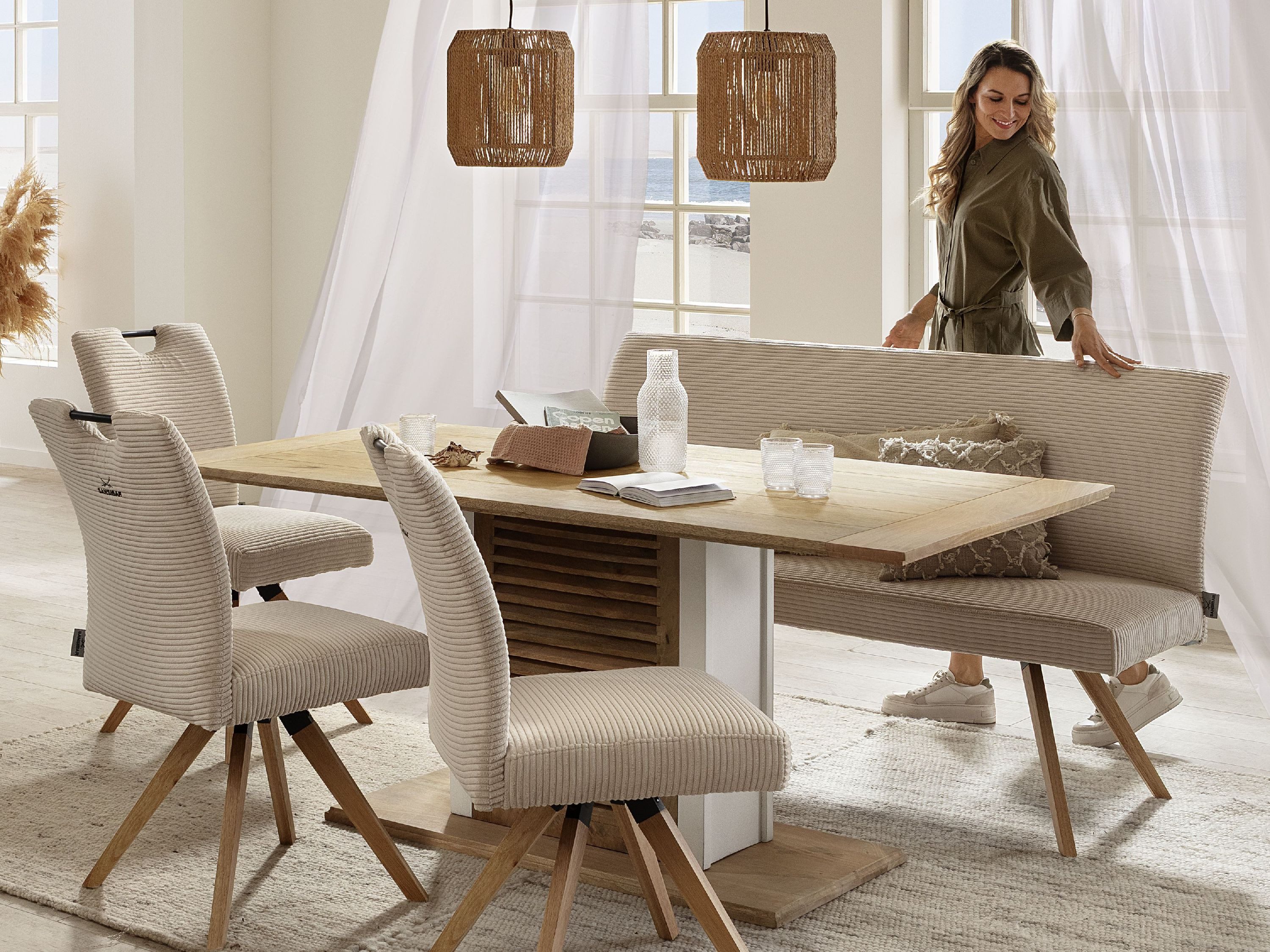 SANSIBAR LIVING Esstisch Esstisch SANSIBAR THORSTED BHT 180x76x90 cm braun Esszimmertisch