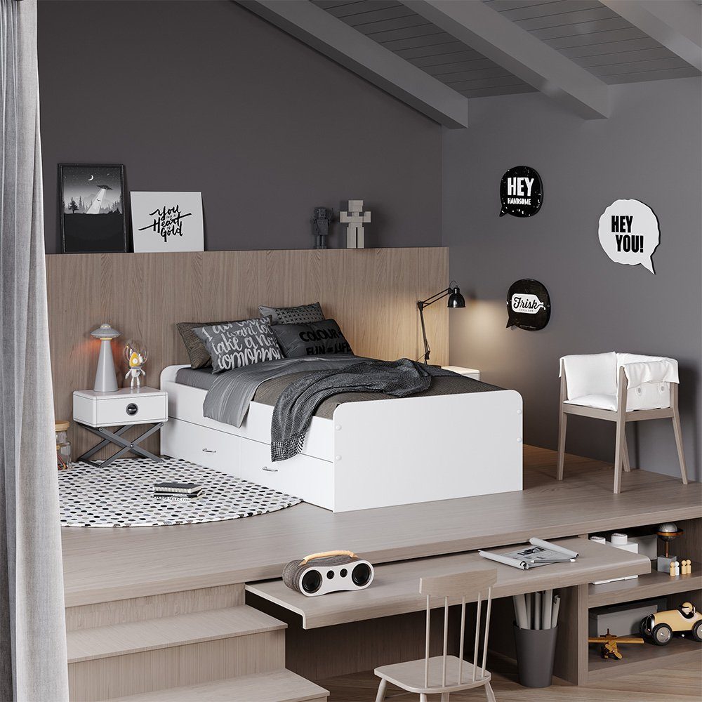 VitaliSpa® Kinderbett Jaspar, Weiß, 90x200 cm mit Lattenrost, ohne Matratze günstig online kaufen