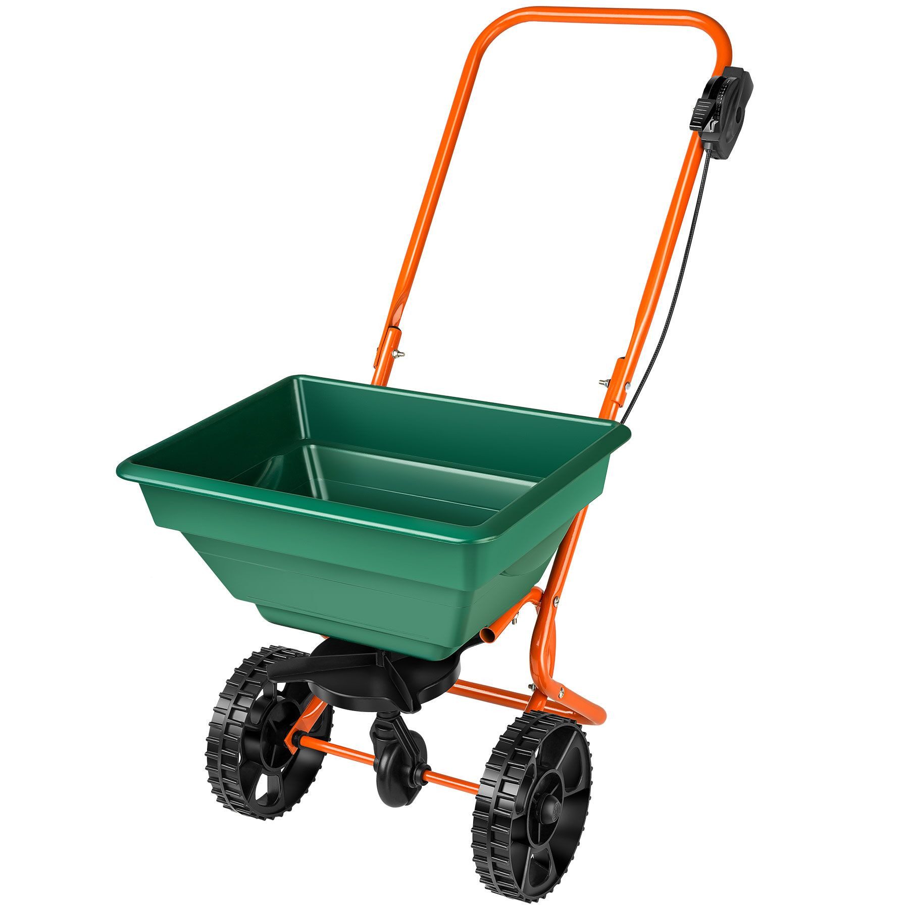 tectake Streuwagen Düngerstreuer für Salz, Split, Dünger und Saatgut, 75 x 46 x 105 cm, 25 l Füllmenge, (Salzstreuer, in grün), 25 l, einstellbare Streumenge, große Räder