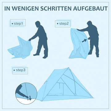 Outsunny Faltzelt Strandmuschel, Campingzelt für 2-3 Personen mit Tragetasche Blau Meshfenster