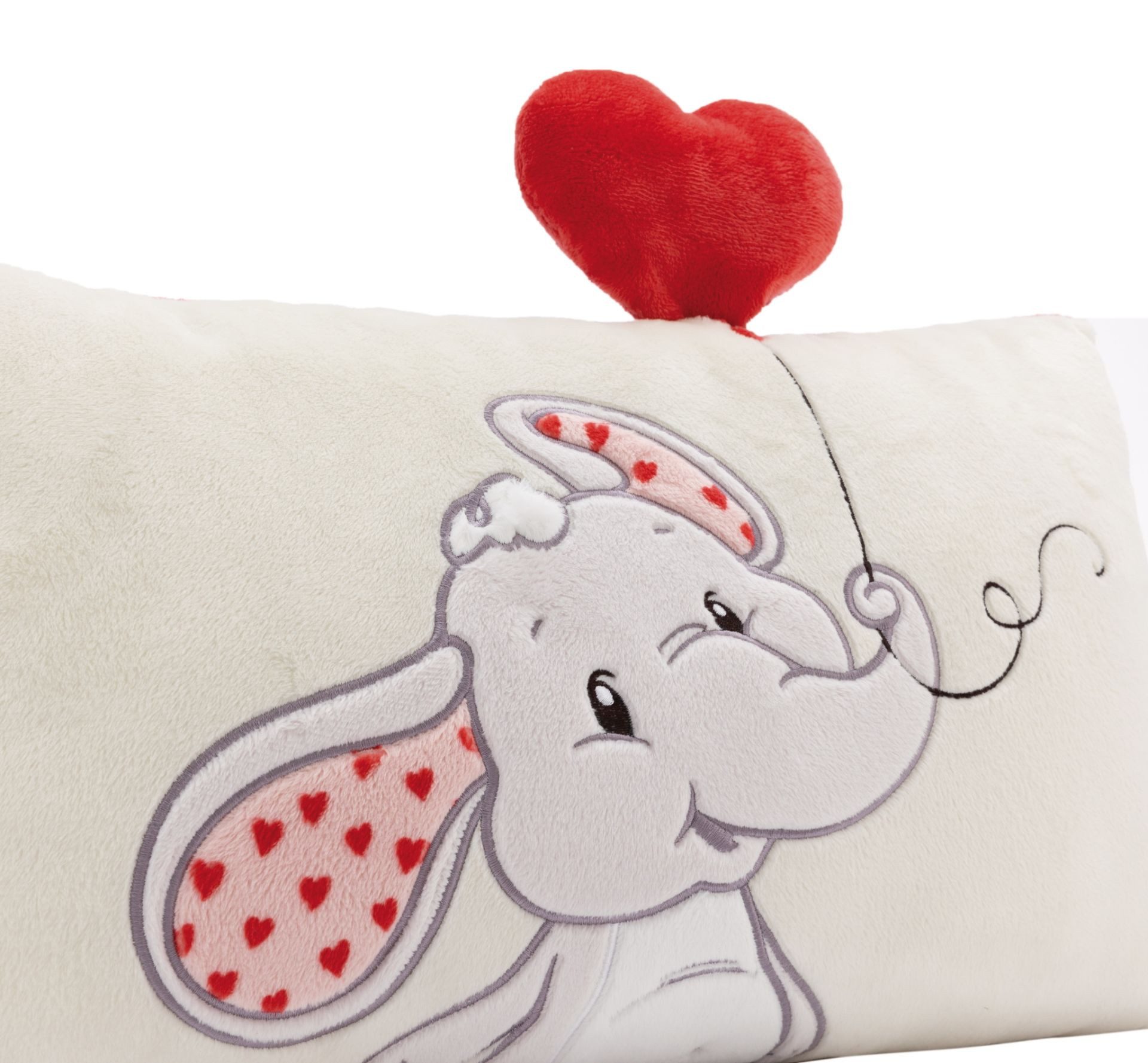 Nici Kuscheltier Nici Kissen Elefant Love 43 x 25 cm Plüschkissen mit Herz Stoffkissen