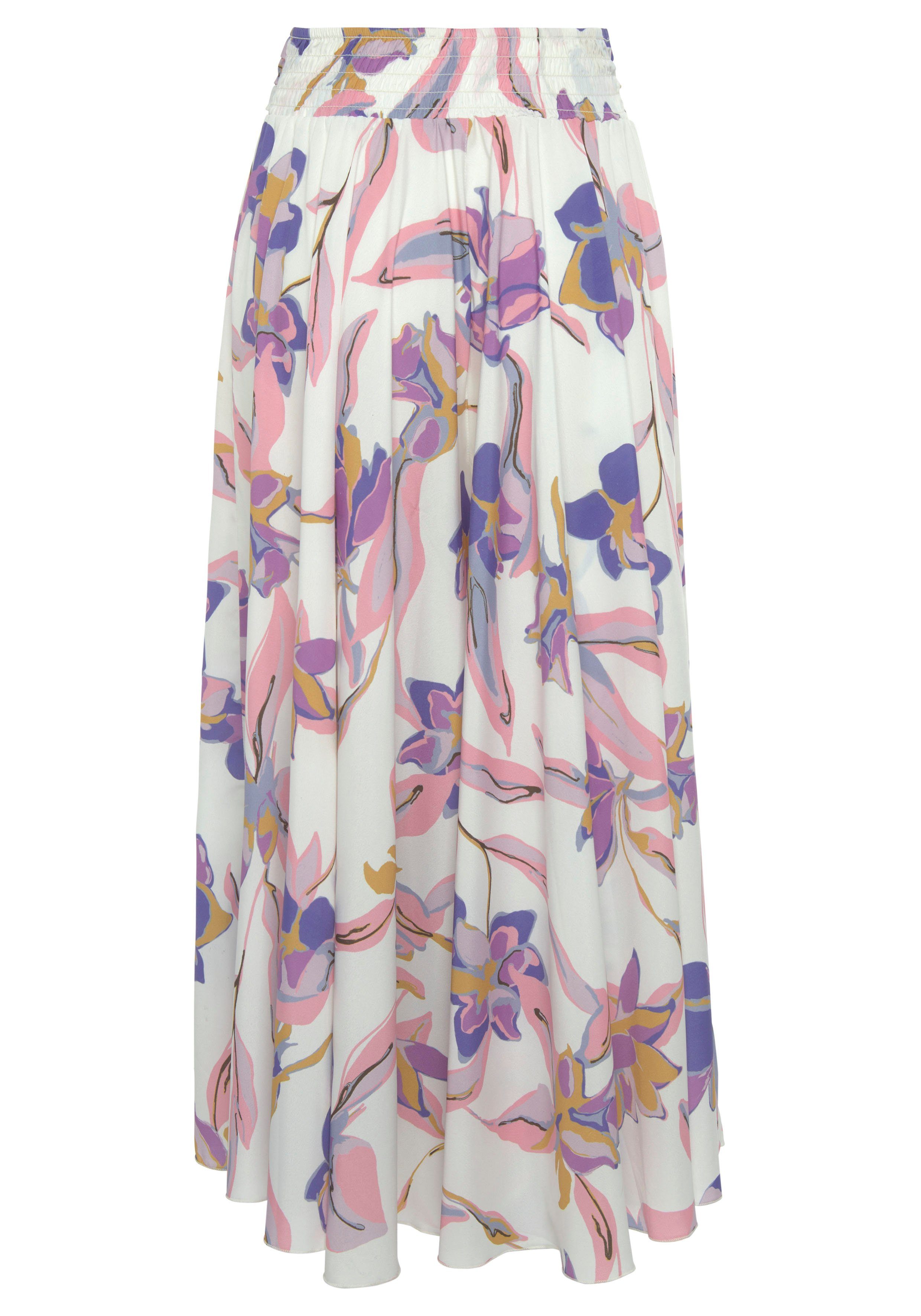 LASCANA Hosenrock mit floralem Druck, Culotte, extraweites Bein, luftige Sommerhose