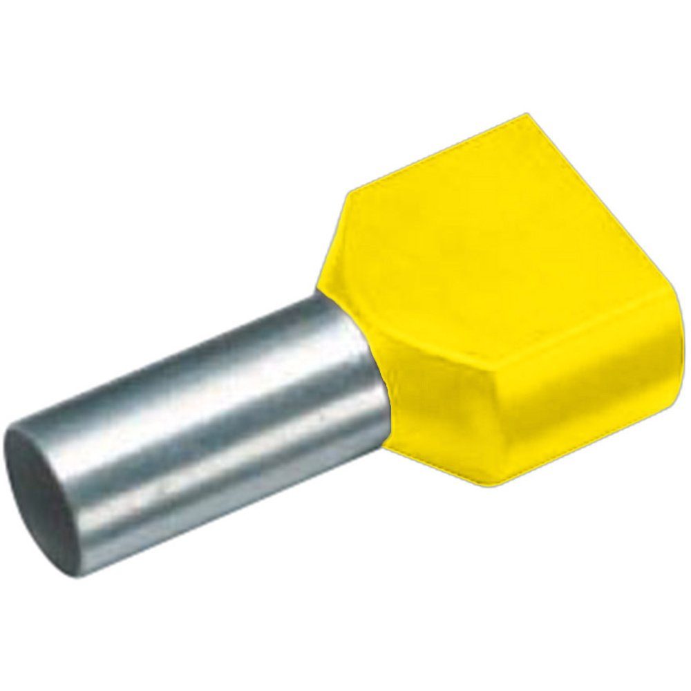 Cimco Aderendhülsen Cimco 18 2480 Zwillings-Aderendhülse 6 mm² Teilisoliert Gelb 100 St., 182480