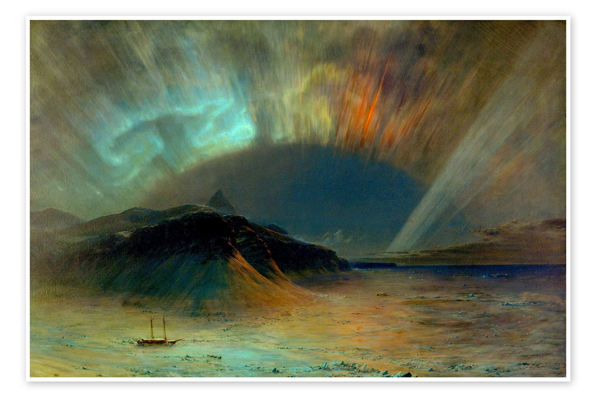 Posterlounge Wandbild Nordlicht, Frederic Edwin Church, erhältlich als Poster, Leinwandbild, Wandsticker oder Acrylglasbild