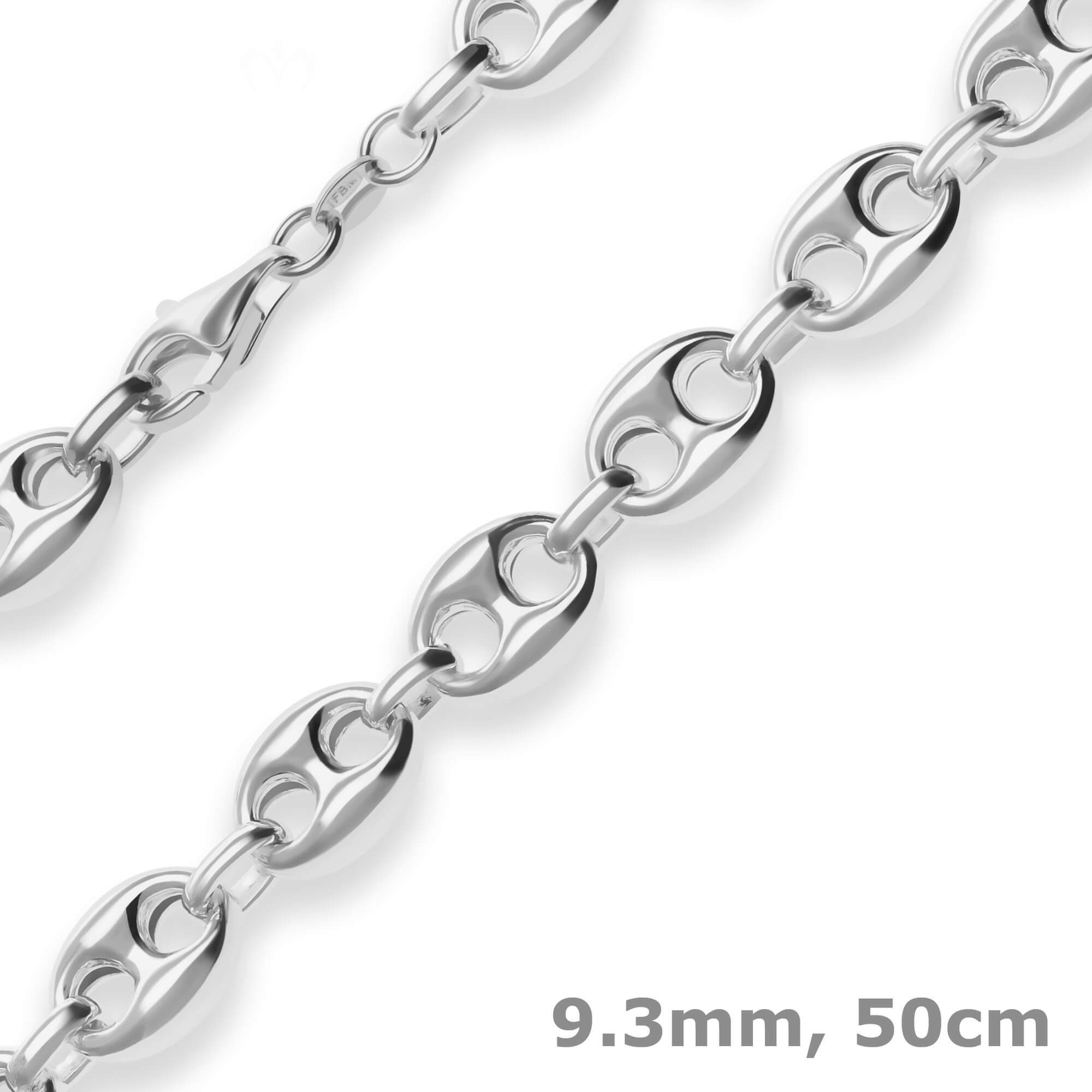 Silberkette 9,3mm Schiffsankerkette aus 925 Silber 50cm