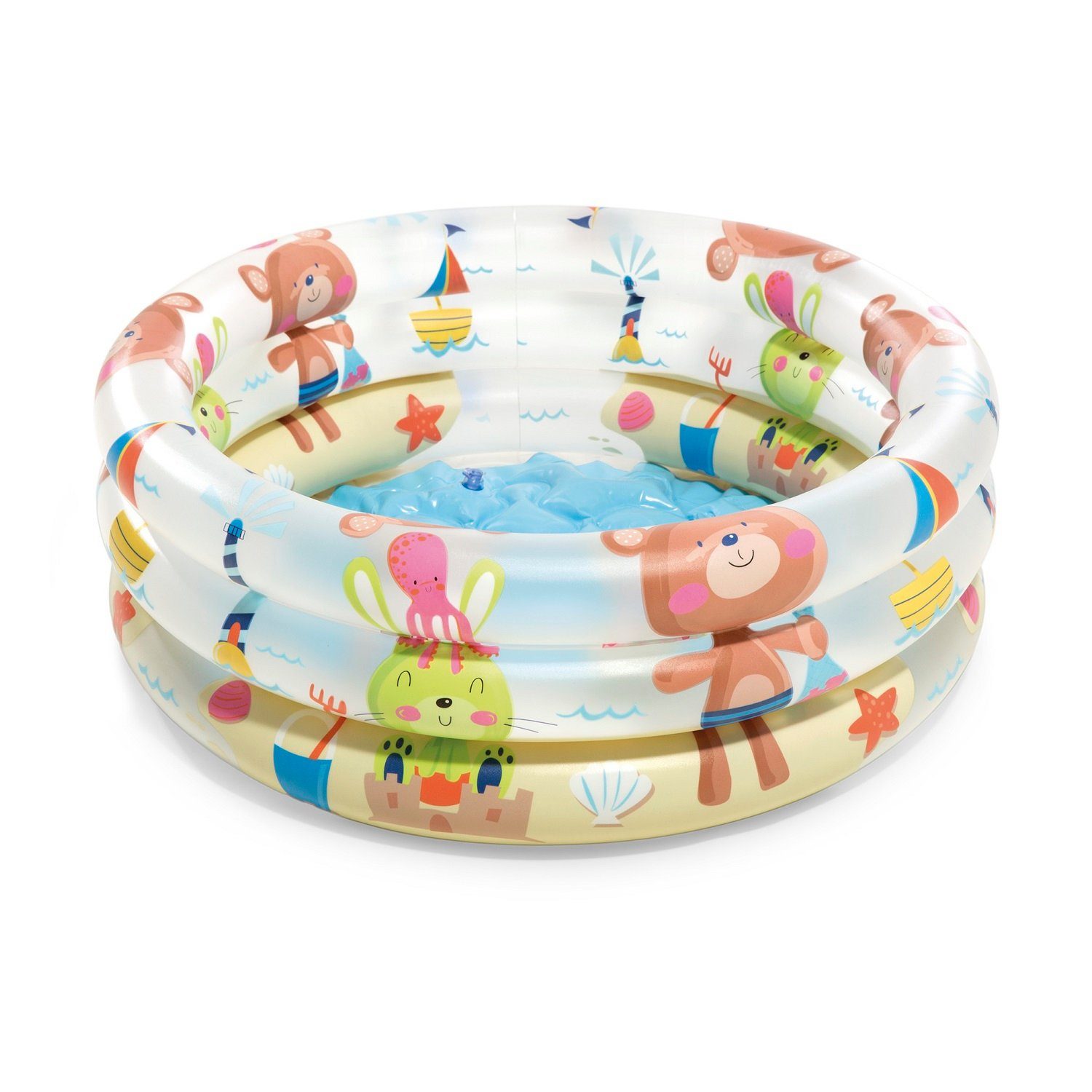 Intex Planschbecken Intex 57106 - Baby Pool 3-Ring Beach Buddys, Ø 61 cm, ØxH: 61x22 cm