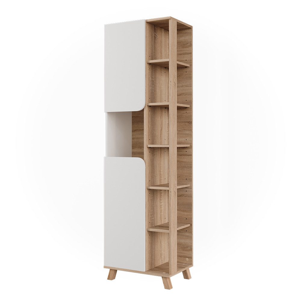 Vicco Hochschrank Karen, Sonoma/Weiß, 50 x günstig online kaufen