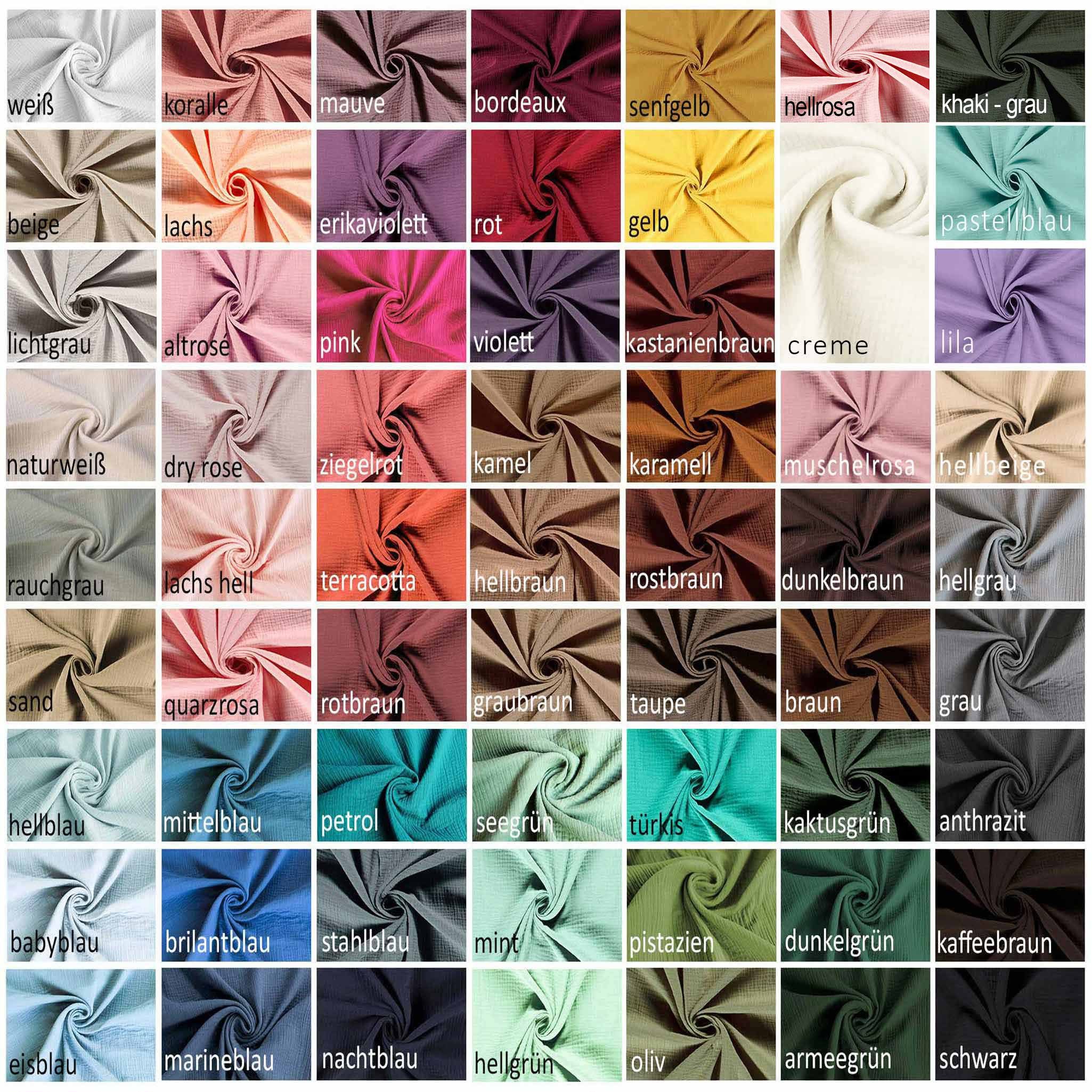 maDDma Stoff 50x130cm Musselin Stoff uni Meterware Mulltuch, dry rose