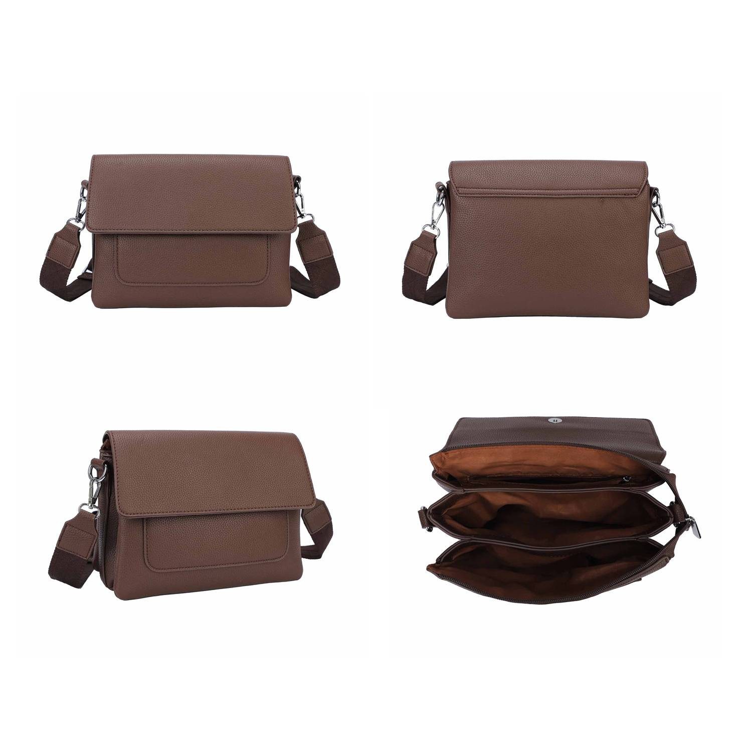 ITALYSHOP24 Schultertasche Damen Crossbody Bodybag Umhängetasche Messenger Brusttasche Crossover, als Handtasche, Crossover, Henkeltasche tragbar