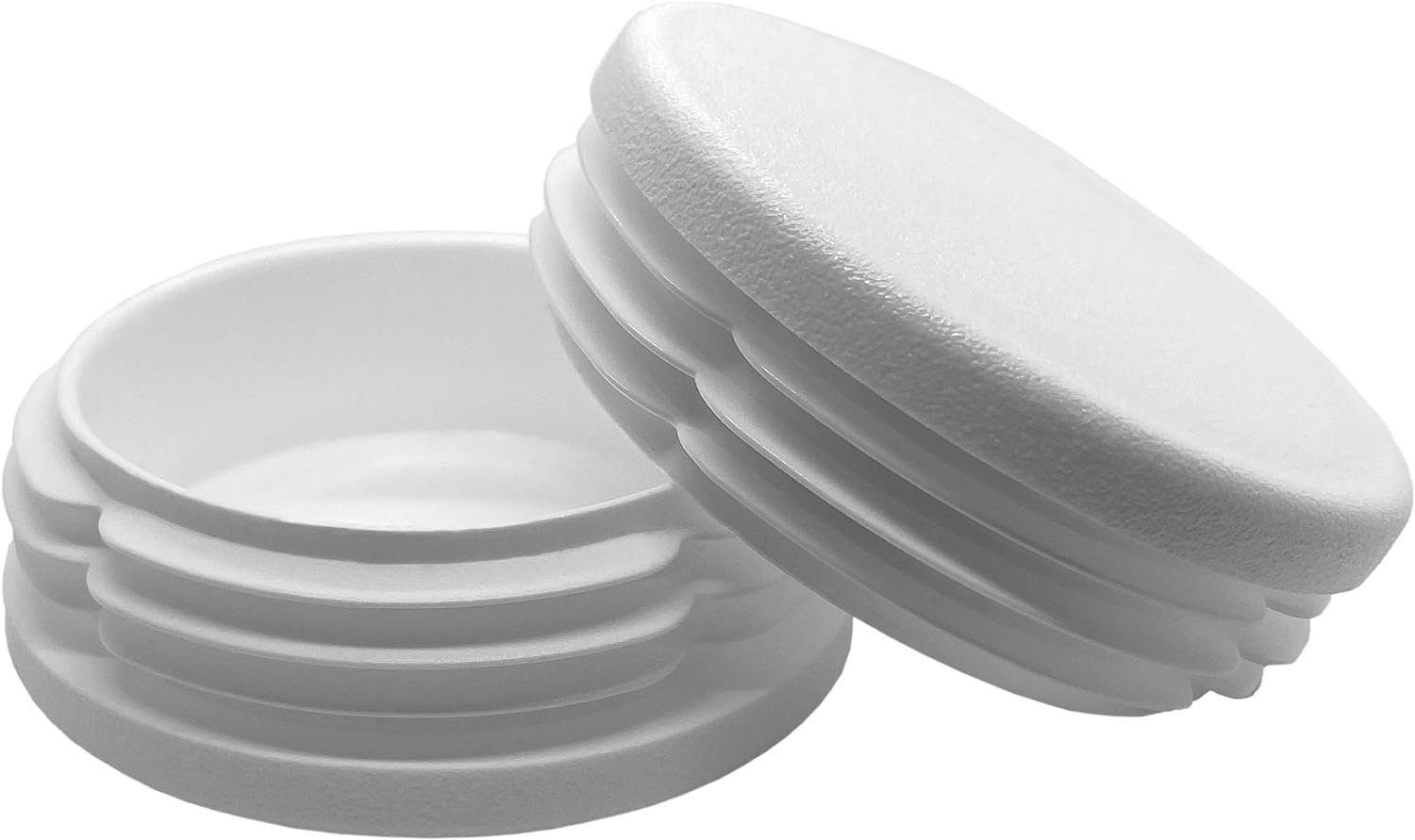Enkotrade Endkappe Lamellenstopfen rund, (4-St), Weiss, Rund, 20 mm, UV-beständig. Made in Germany
