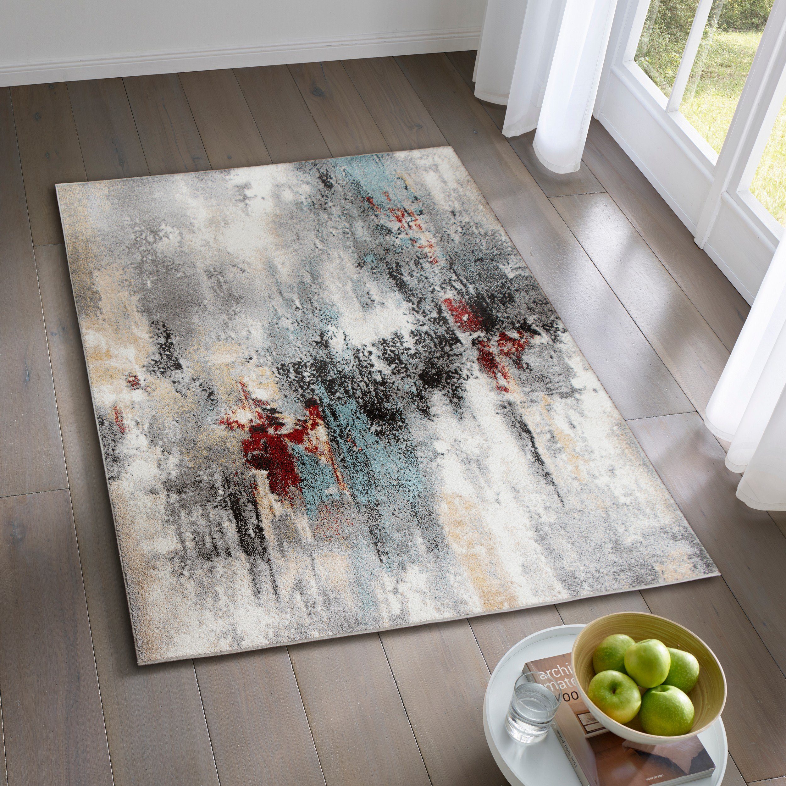 TaCa Home Teppich Designer Kurzflor Teppich Moderne Kunst, rechteckig, Höhe günstig online kaufen