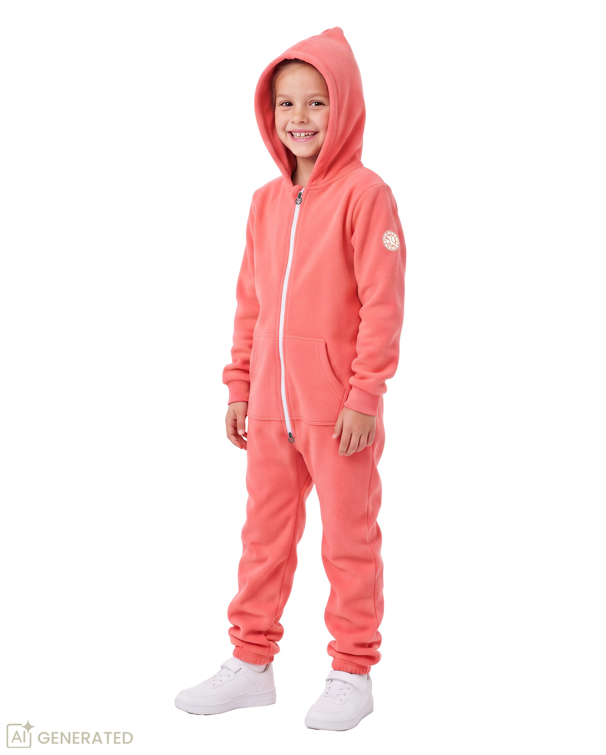 Gradnetz Jumpsuit Kinder Jungen Mädchen Overall Onesie Anzug Kids (1-tlg) Bio-Baumwolle - Kinnschutz - Kuschelig-weich - elastische Bündchen