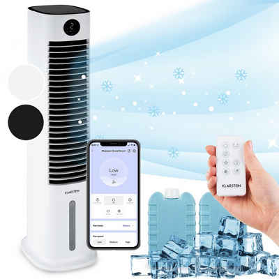 Klarstein Ventilatorkombigerät Skytower Grand Smart Luftkühler, mit Wasserkühlung & Eis mobil Klimagerät ohne Abluftschlauch