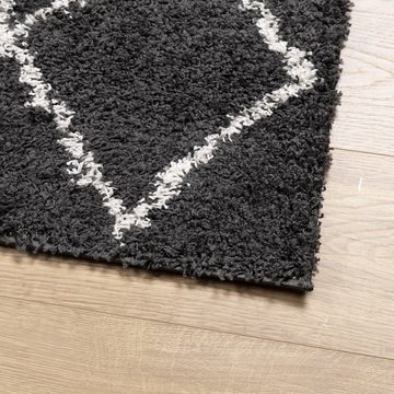 Teppich Teppich Shaggy Hochflor Modern Schwarz und Creme 140x200 cm, vidaXL, Rechteckig