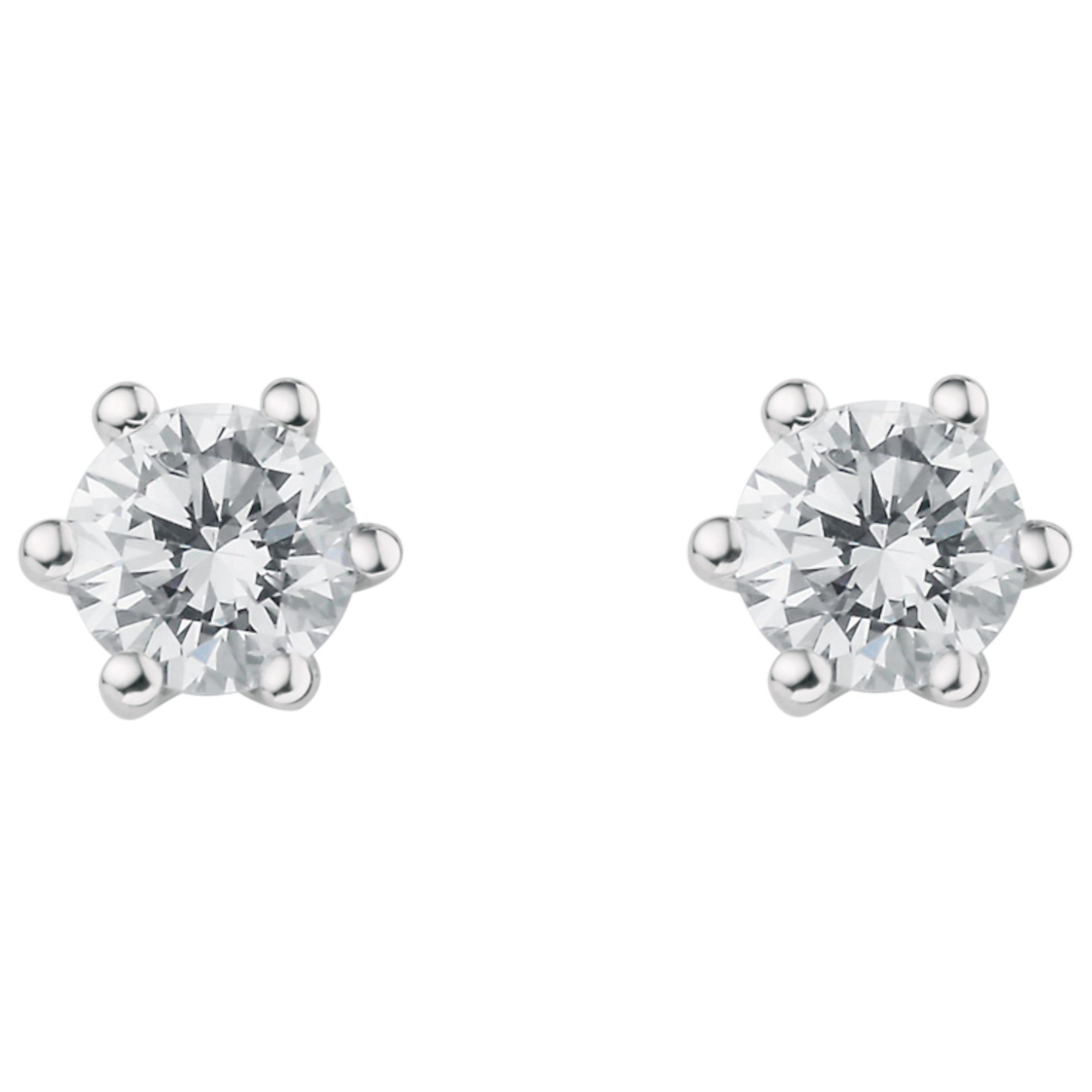 Damen Ohrringe Paar Platin Brillant Diamant Ohrhänger 0.25 aus Ohrstecker Schmuck ct ELEMENT ONE 950 Platin,