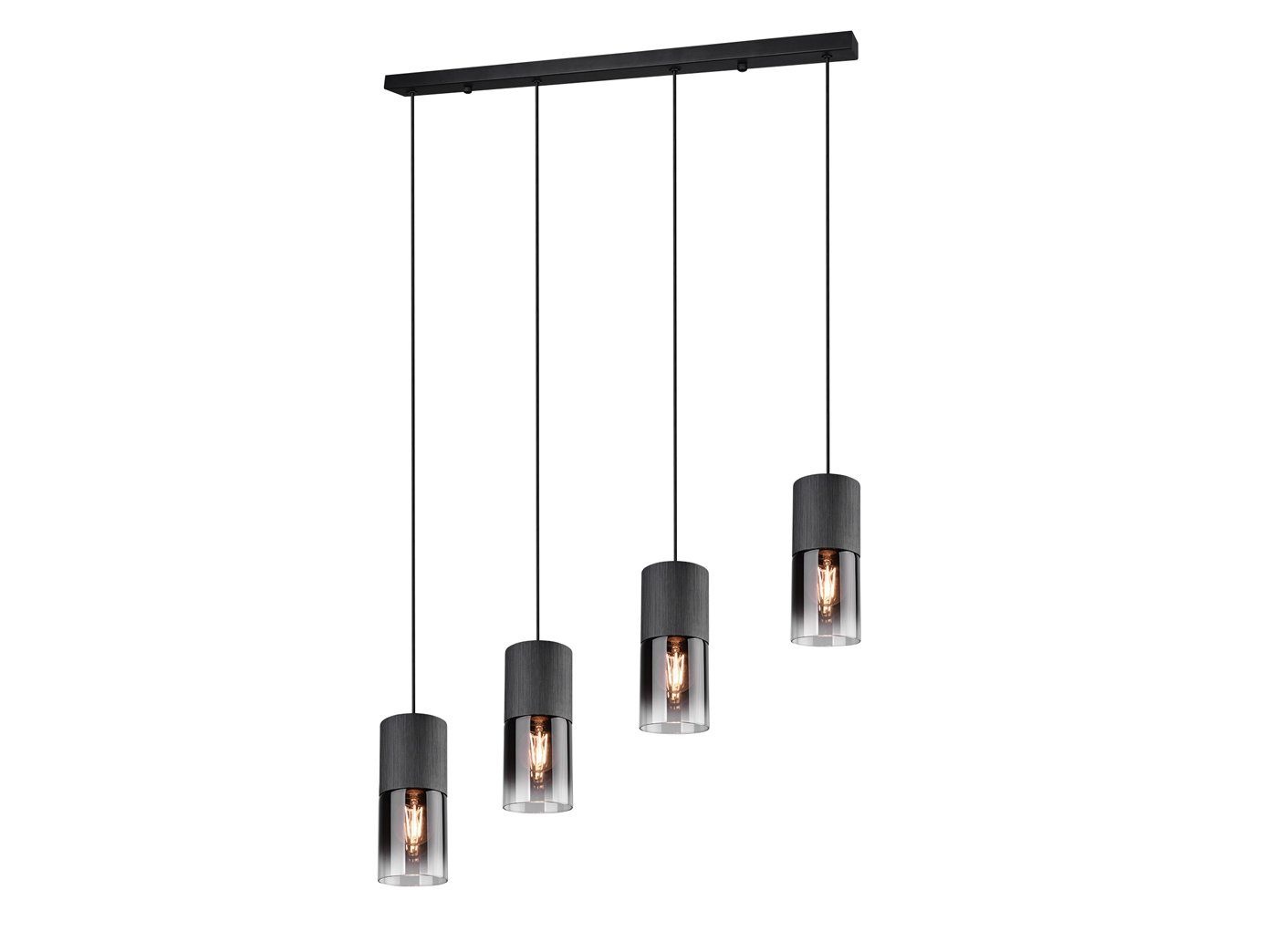 TRIO Leuchten LED Pendelleuchte, LED wechselbar, Warmweiß, Rauchglas Balken-leuchte mehrflammig für über-n Esstisch & Kochinsel