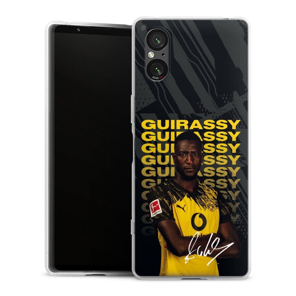 DeinDesign Handyhülle Borussia Dortmund Serhou Guirassy BVB Serhou Guirassy 25/26, Sony Xperia 5 V Silikon Hülle Bumper Case Handy Schutzhülle