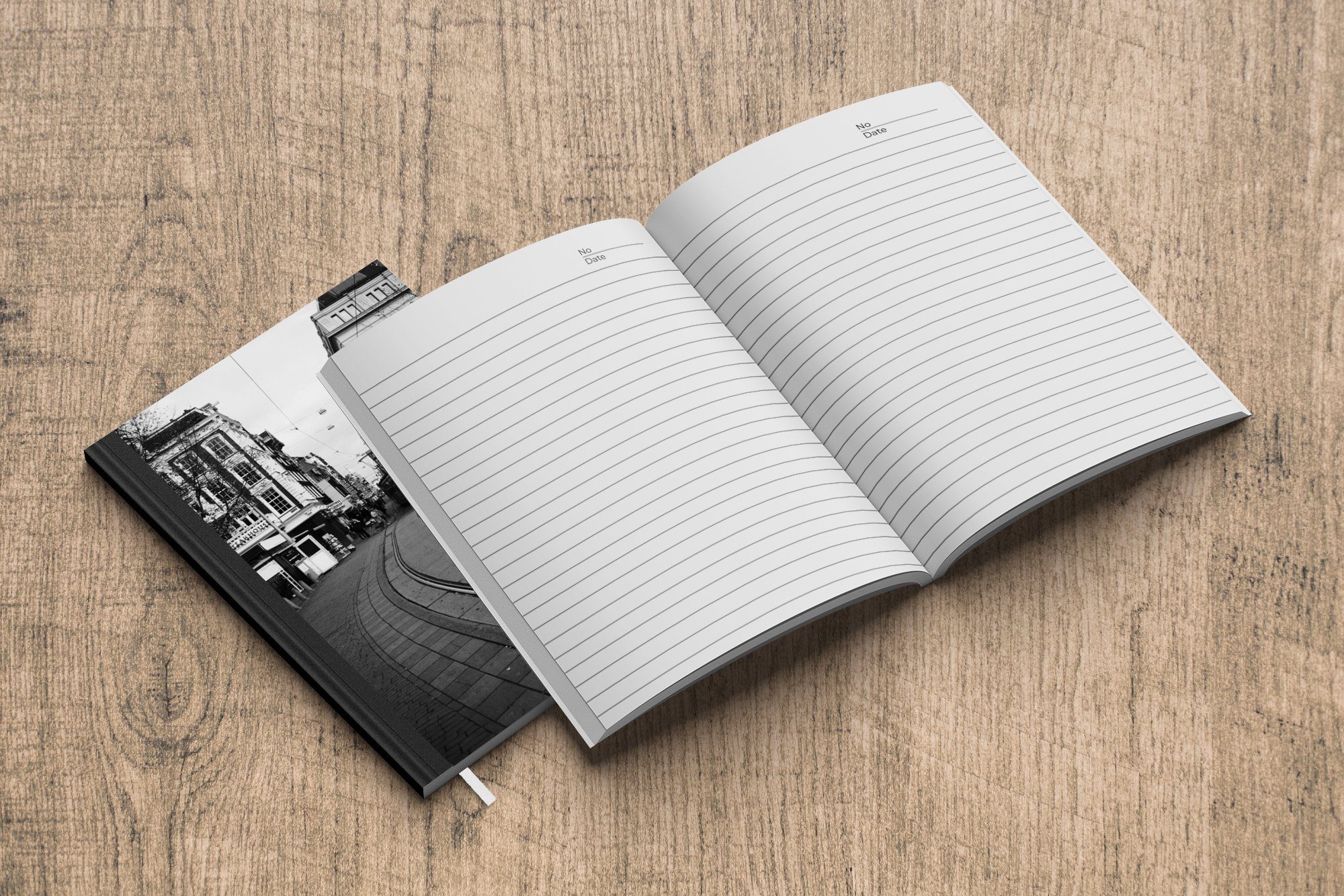 MuchoWow Notizbuch Amsterdamer Straßenbahn - Notizheft, Tagebuch, weiß, Haushaltsbuch Journal, Merkzettel, und A5, 98 Seiten, schwarz