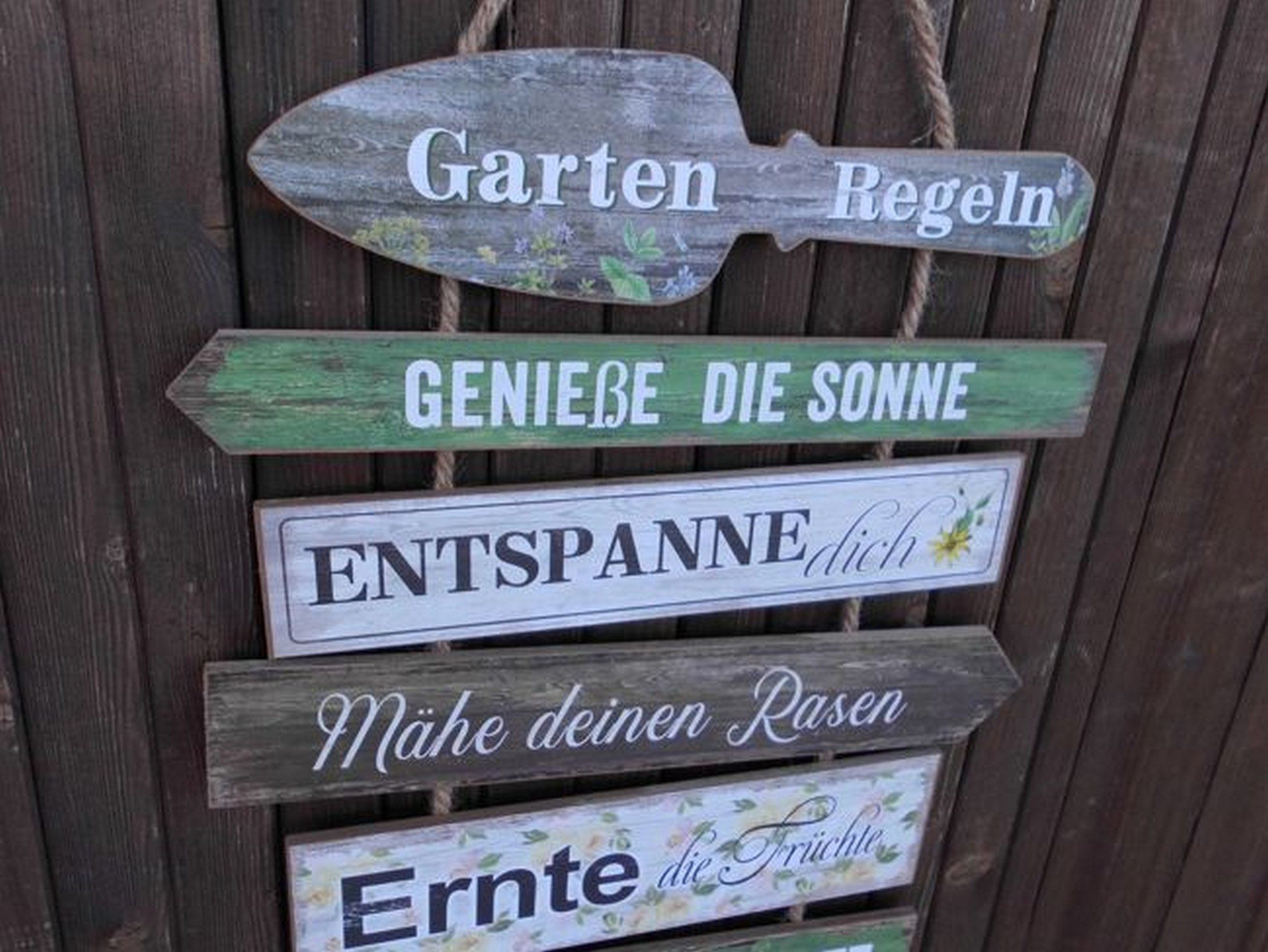 Deko-Impression Wanddekoobjekt Schild Gartenregeln / Relax günstig online kaufen